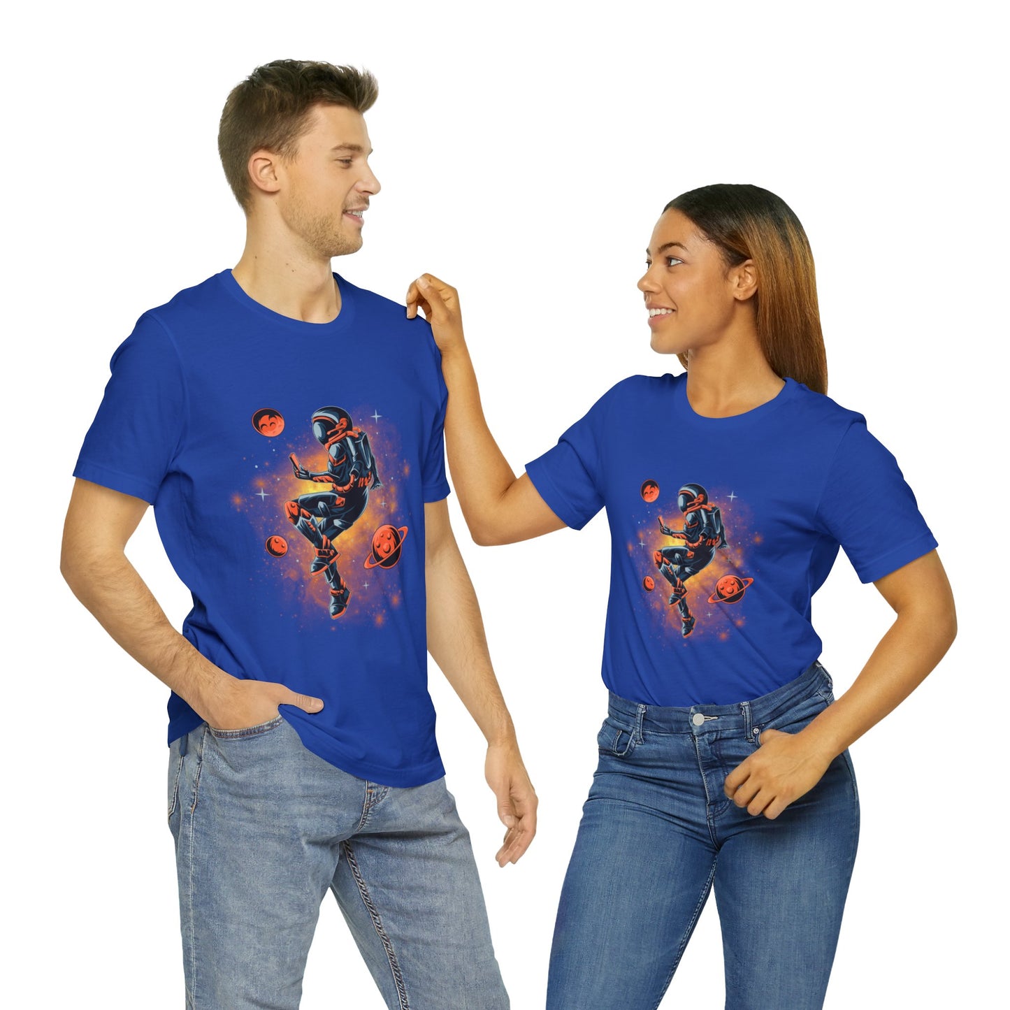 Beautiful Astronaut Jersey Short Sleeve T-Shirt for men and women