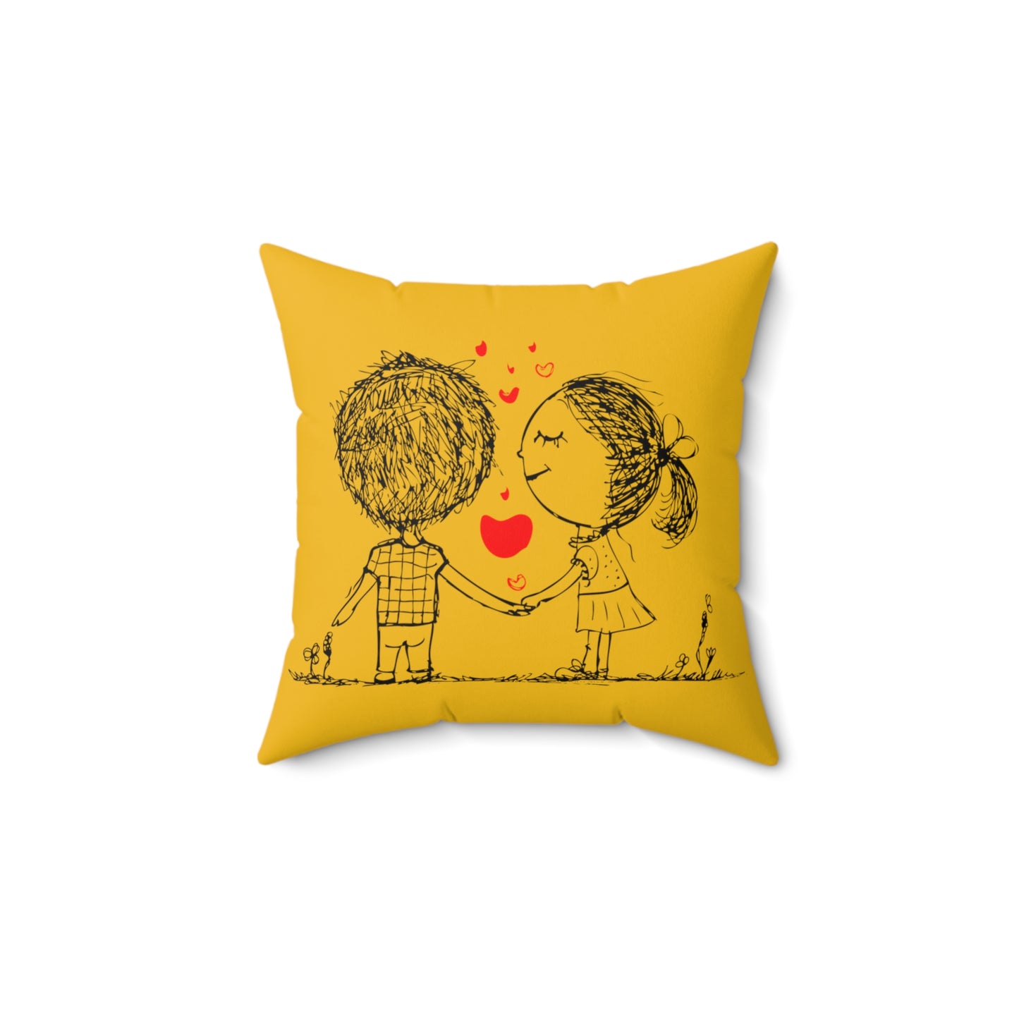 Beautiful and cute love couple Square Pillow