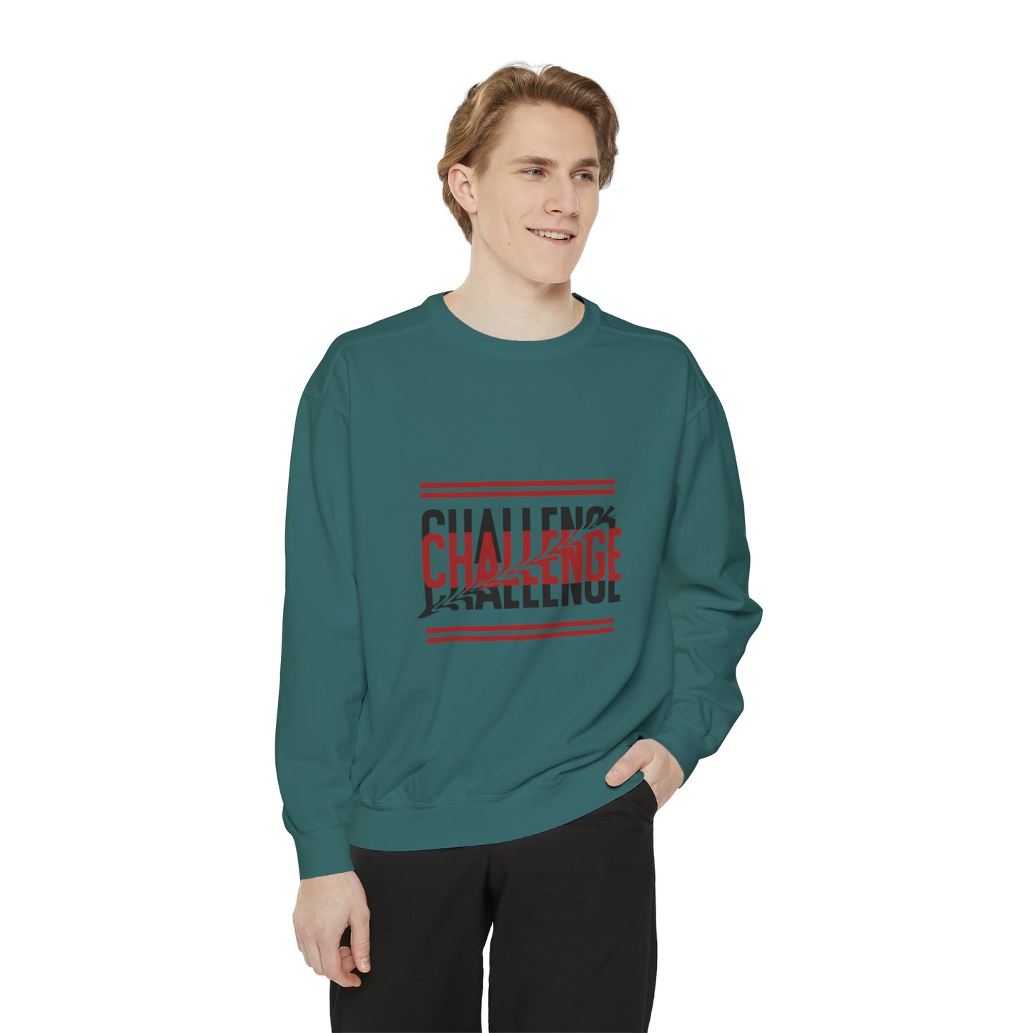 Beautiful Creative Challenge print men and women and  Garment-Dyed Sweatshirt