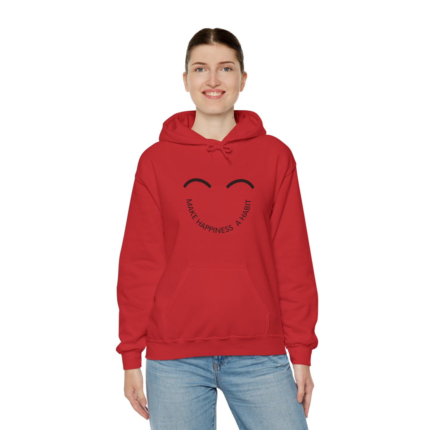 Make happiness a habit Heavy Blend™ Hooded Sweatshirt for men and women