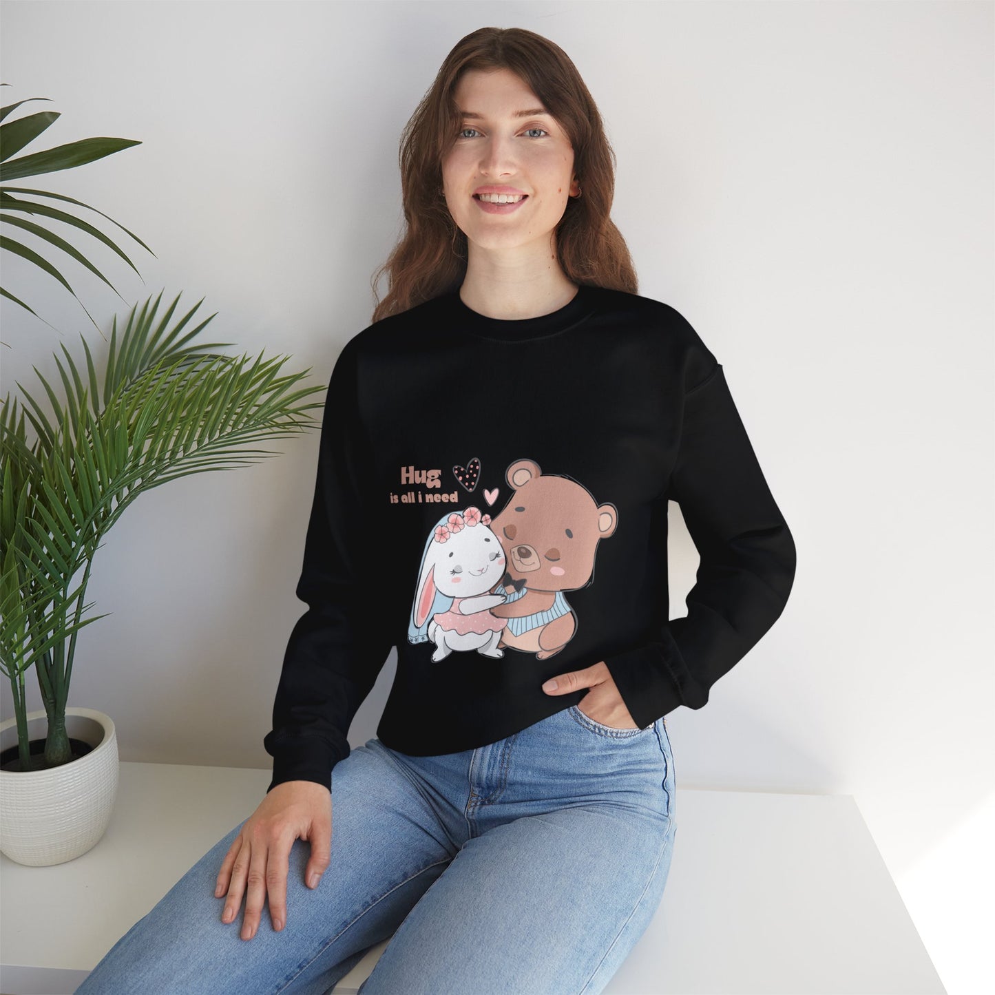 Hug is all i need Cute heavy Valentine's Special Sweatshirt for men and women