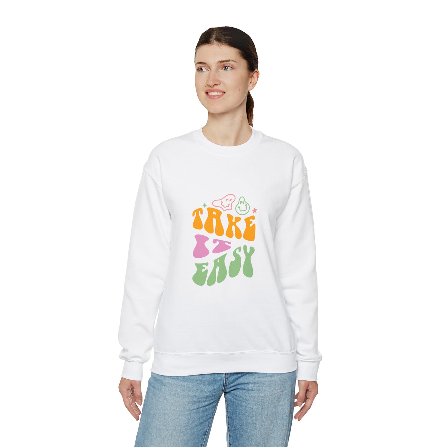 Take it easy colourful men and women Heavy Blend™ Crewneck Sweatshirt