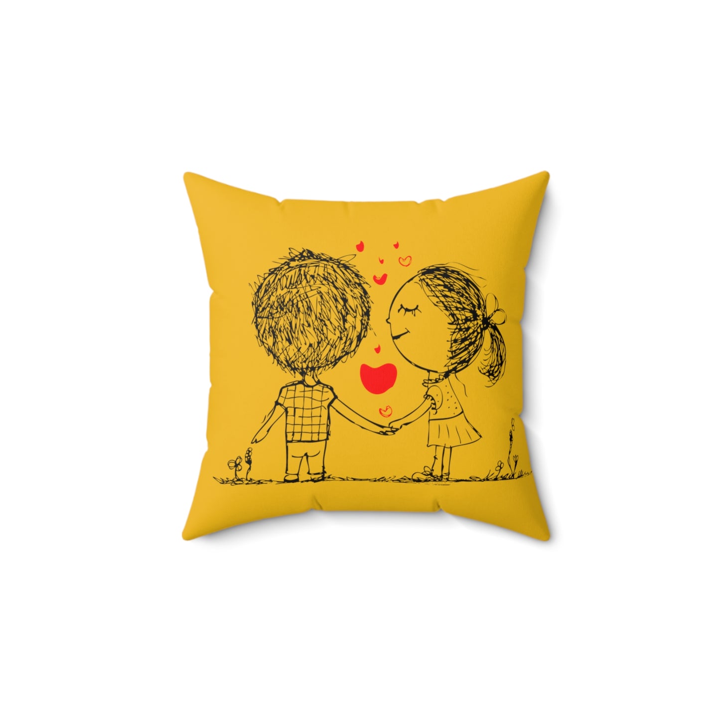 Beautiful and cute love couple Square Pillow