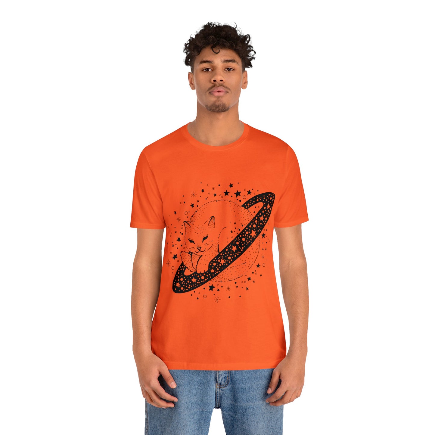 Beautiful space CAT Jersey Short Sleeve T-Shirt for Men and Women