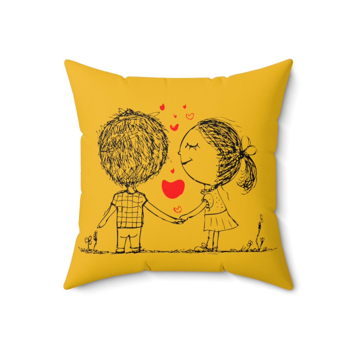 Beautiful and cute love couple Square Pillow