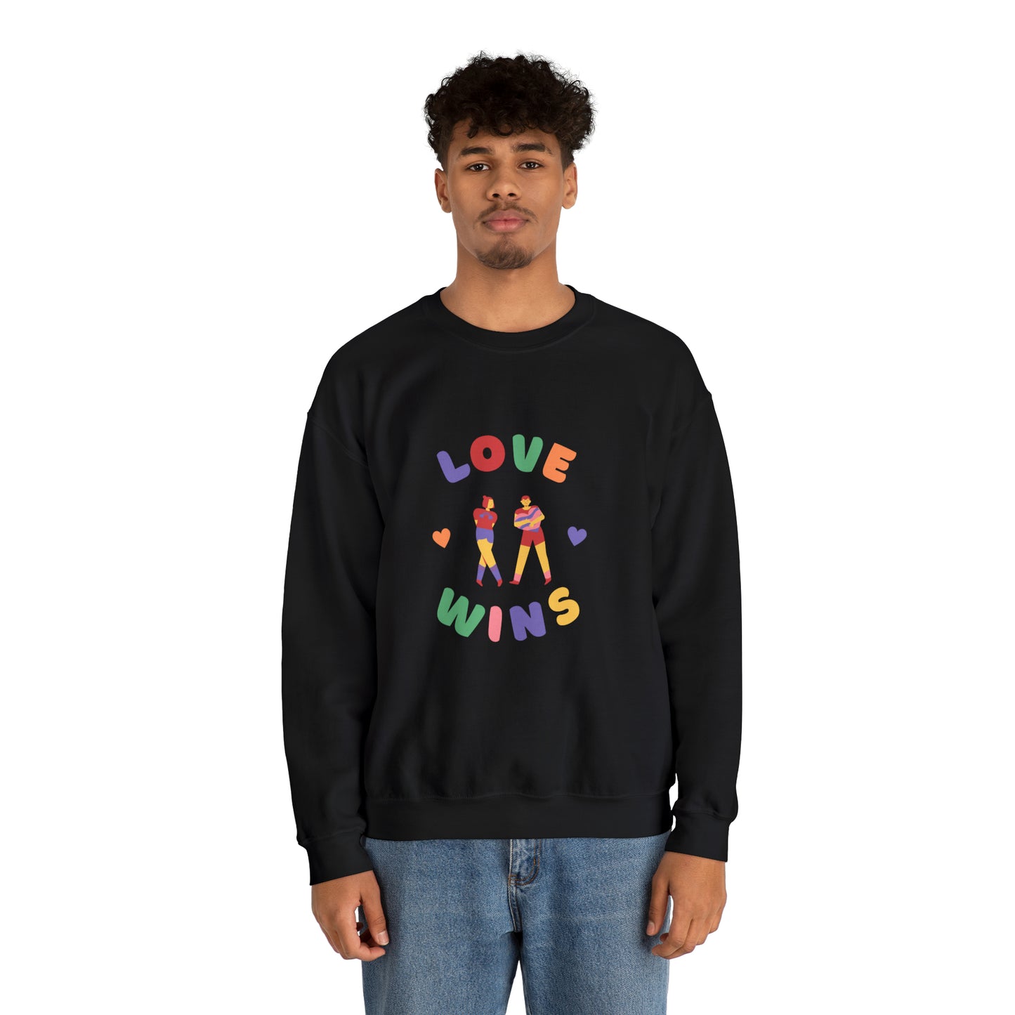 Beautiful LOVE WINS couple Heavy Blend™ Crewneck Sweatshirt for men and women