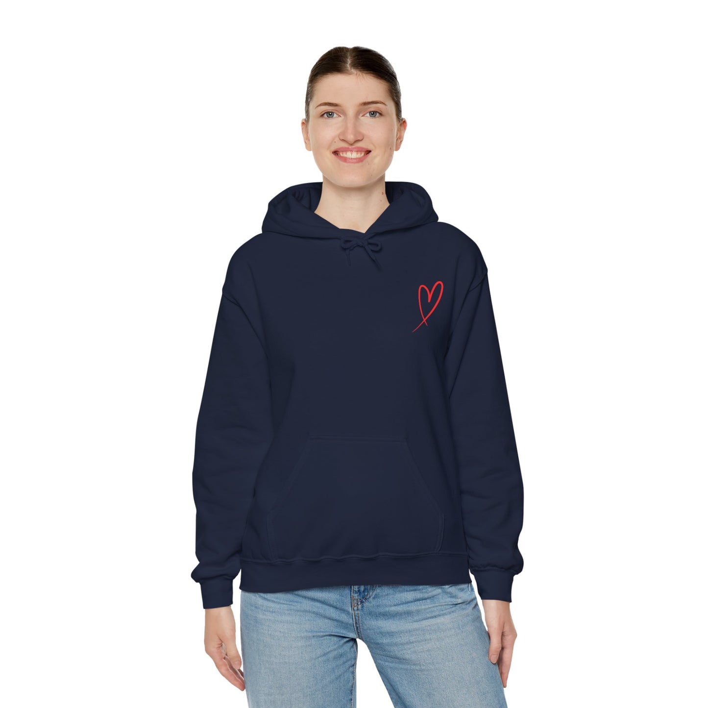 Red heart valentine's special Heavy Hooded Sweatshirt for men and women