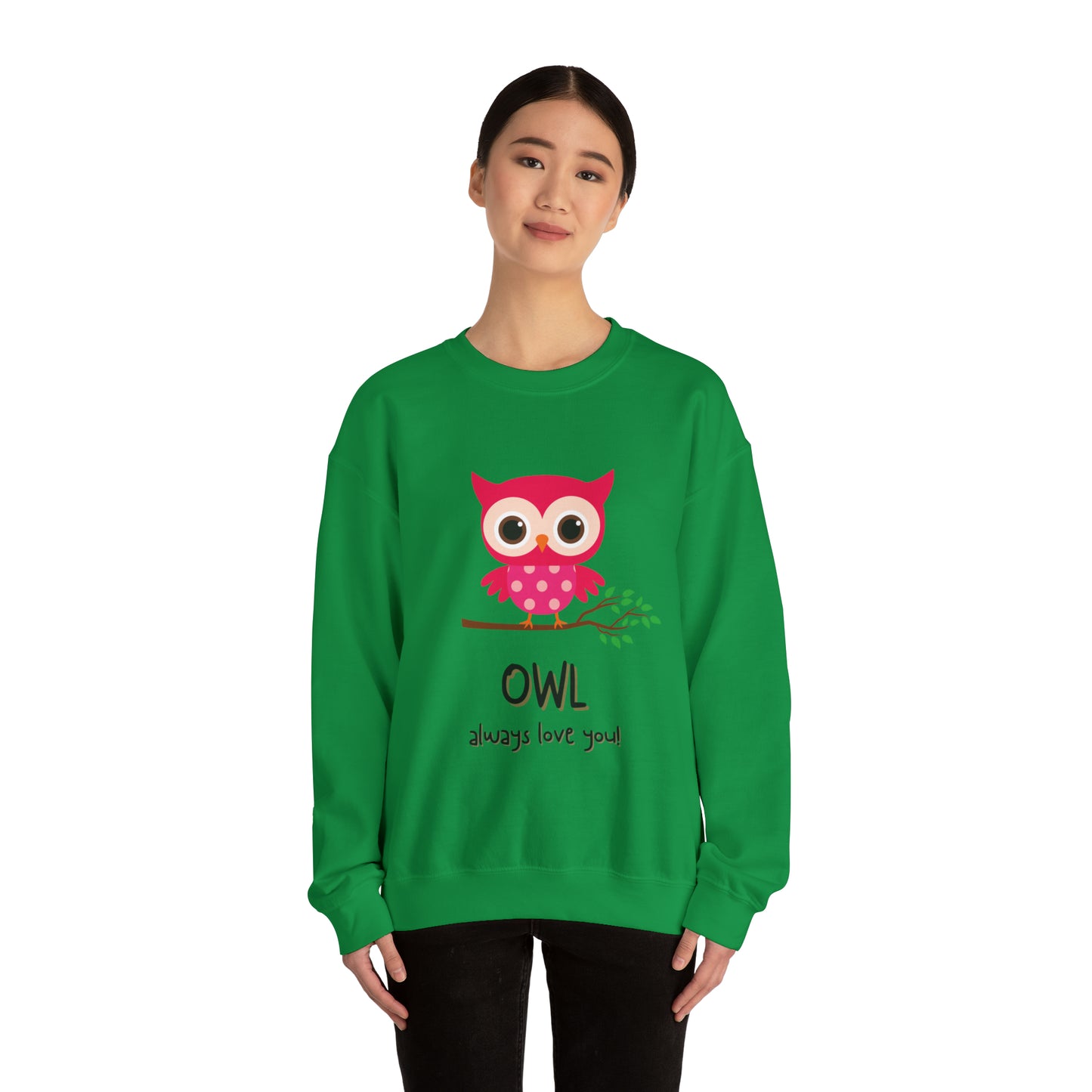 Cute owl always love you Heavy Blend™ Crewneck Sweatshirt for men and women