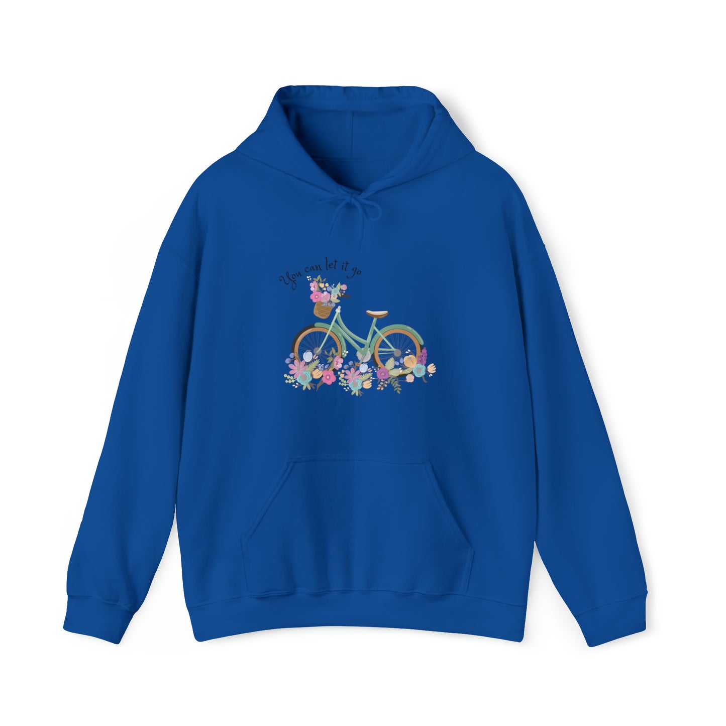 Beautiful and Colourful bicycle with flowers you can let it go  Heavy Blend™ Hooded Sweatshirt for women