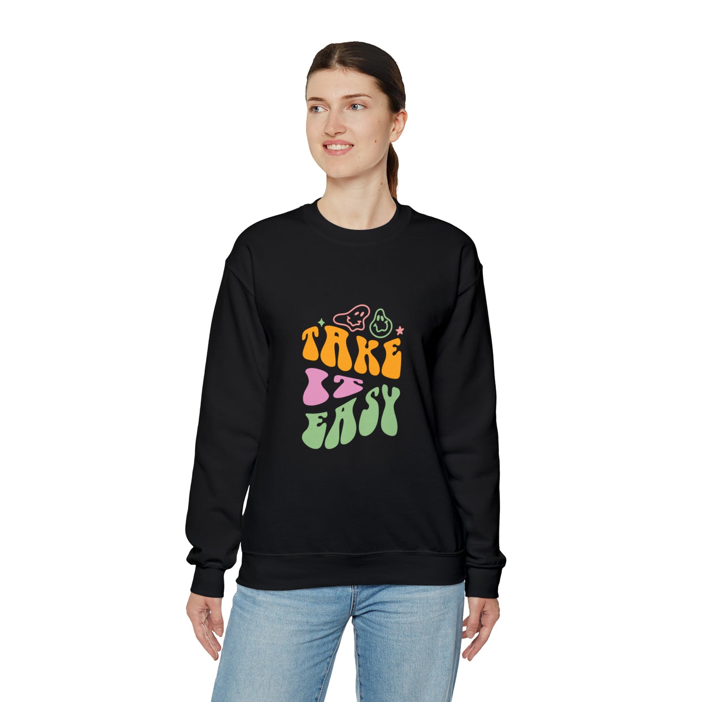 Take it easy colourful men and women Heavy Blend™ Crewneck Sweatshirt