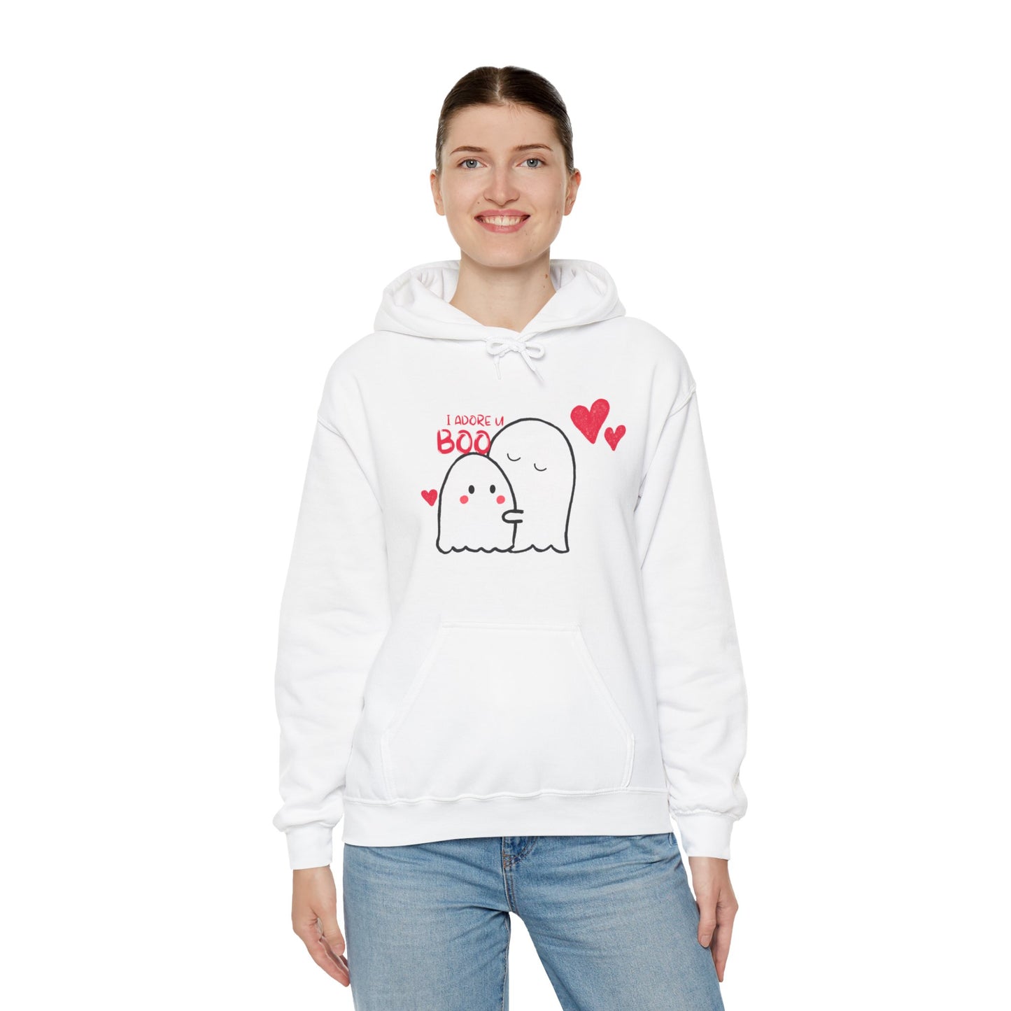 Cute i adore you my boo Heavy Hooded Sweatshirt for men and women