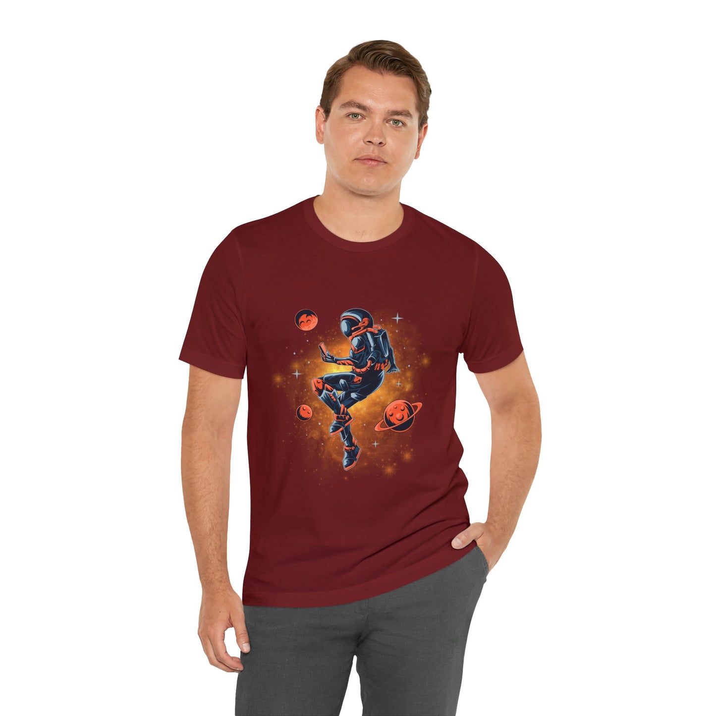 Beautiful Astronaut Jersey Short Sleeve T-Shirt for men and women