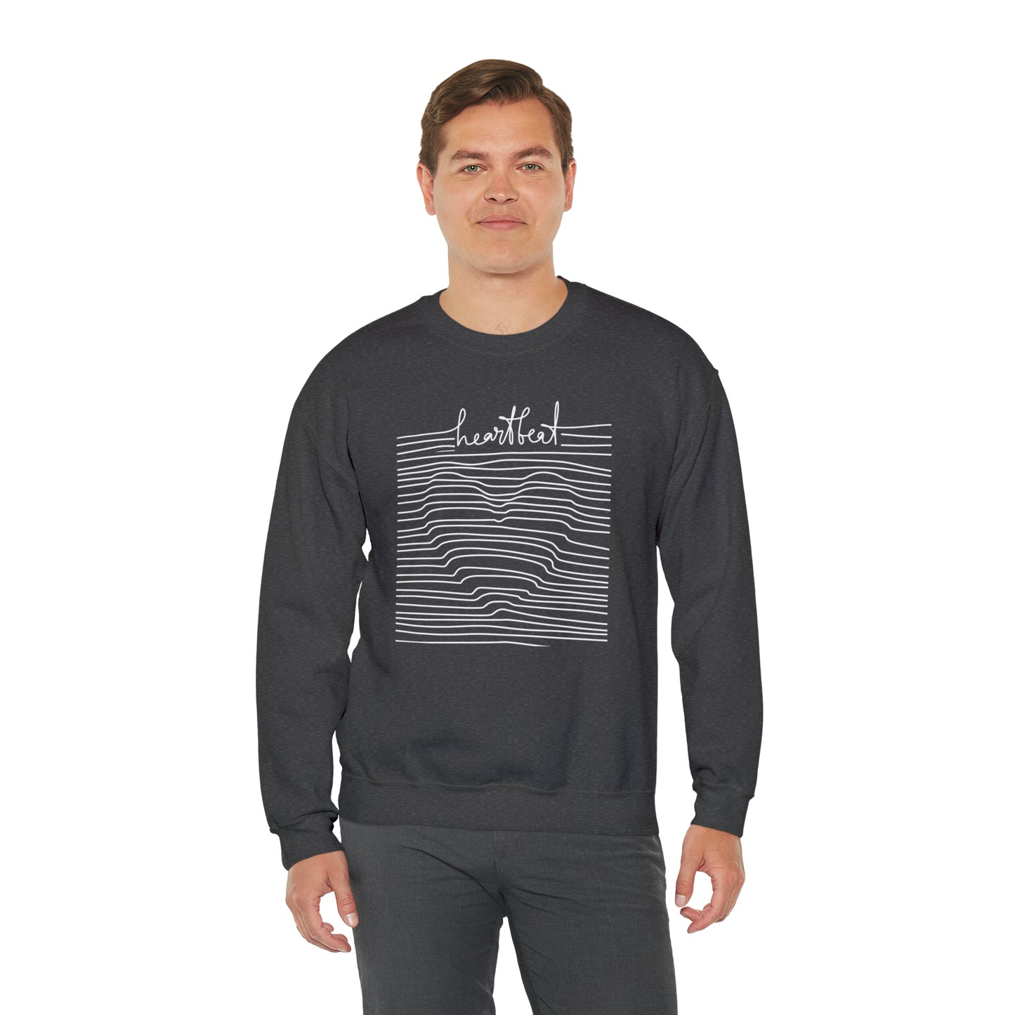 Very beautiful and creative heartbeat men and women very comfortable Heavy Blend™ Crewneck Sweatshirt