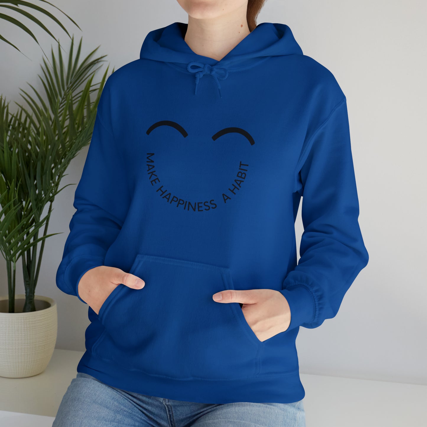 Make happiness a habit Heavy Blend™ Hooded Sweatshirt for men and women