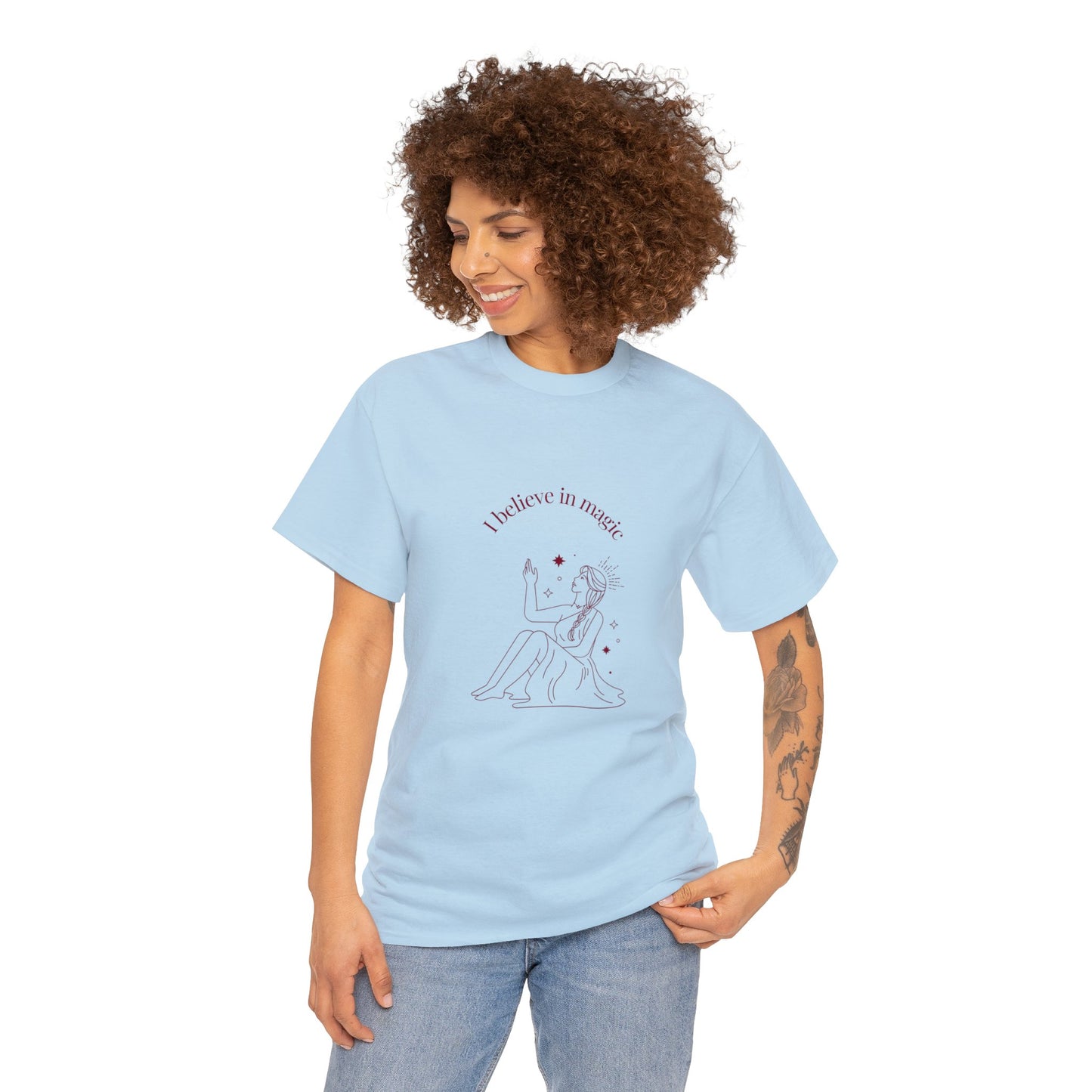 Beautiful and Cute i believe in Magic Heavy Cotton Women T-Shirt