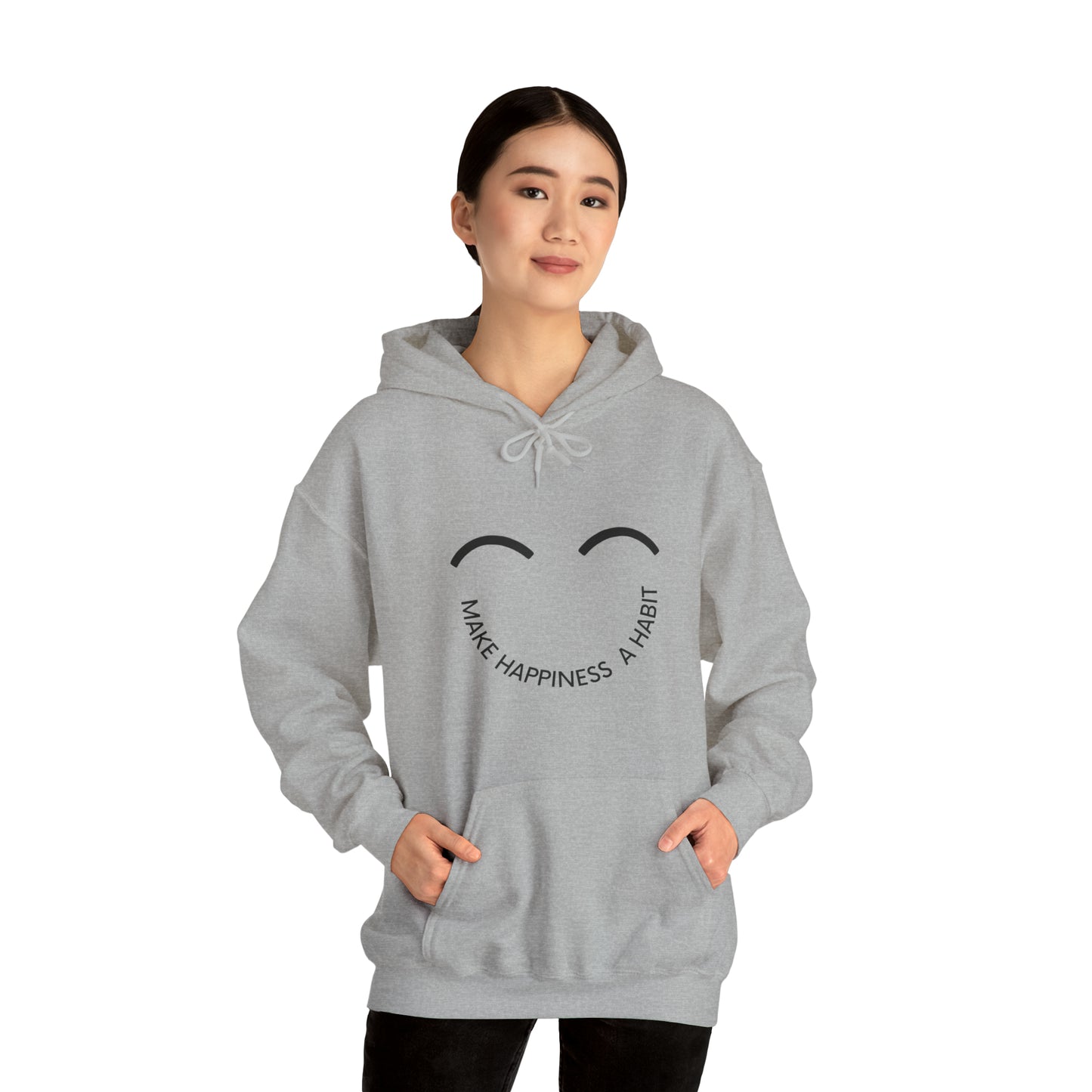 Make happiness a habit Heavy Blend™ Hooded Sweatshirt for men and women