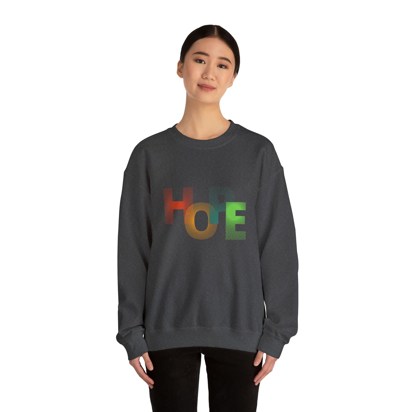 Beautiful and Colourful HOPE Heavy Blend™ Crewneck Sweatshirt for men and women