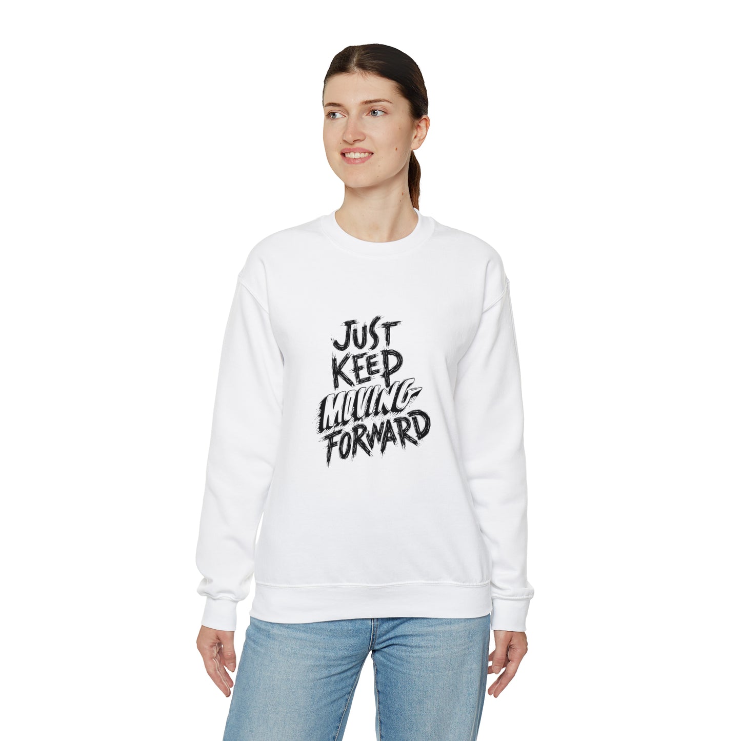 JUST KEEP MOVING FORWARD beautiful  Heavy Blend™ Crewneck Sweatshirt for Men and Women