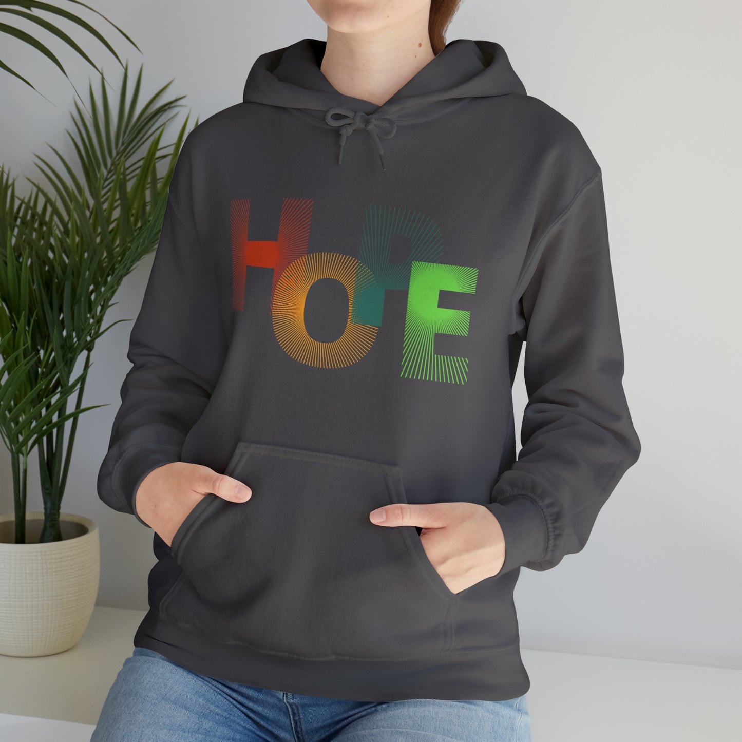 Beautiful and colourful HOPE Heavy Blend™ Hooded Sweatshirt for men and women