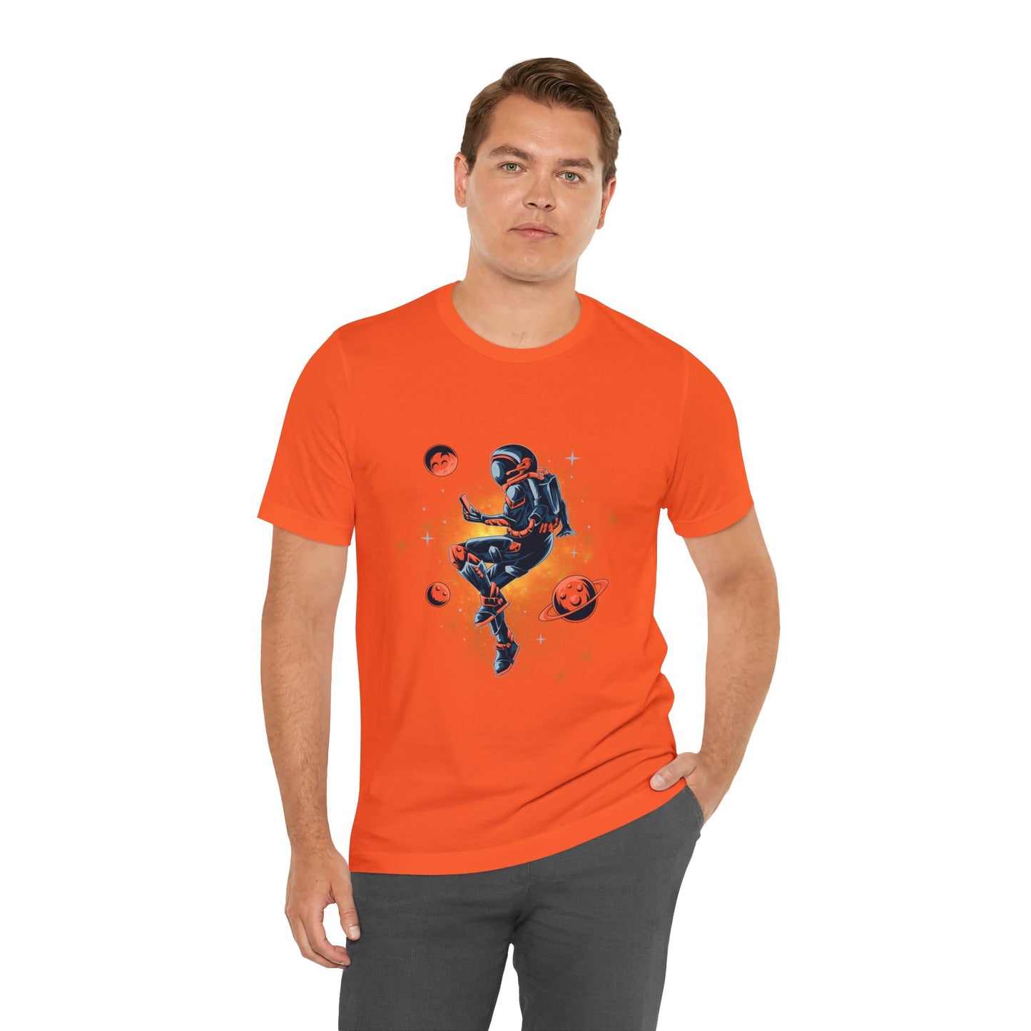 Beautiful Astronaut Jersey Short Sleeve T-Shirt for men and women