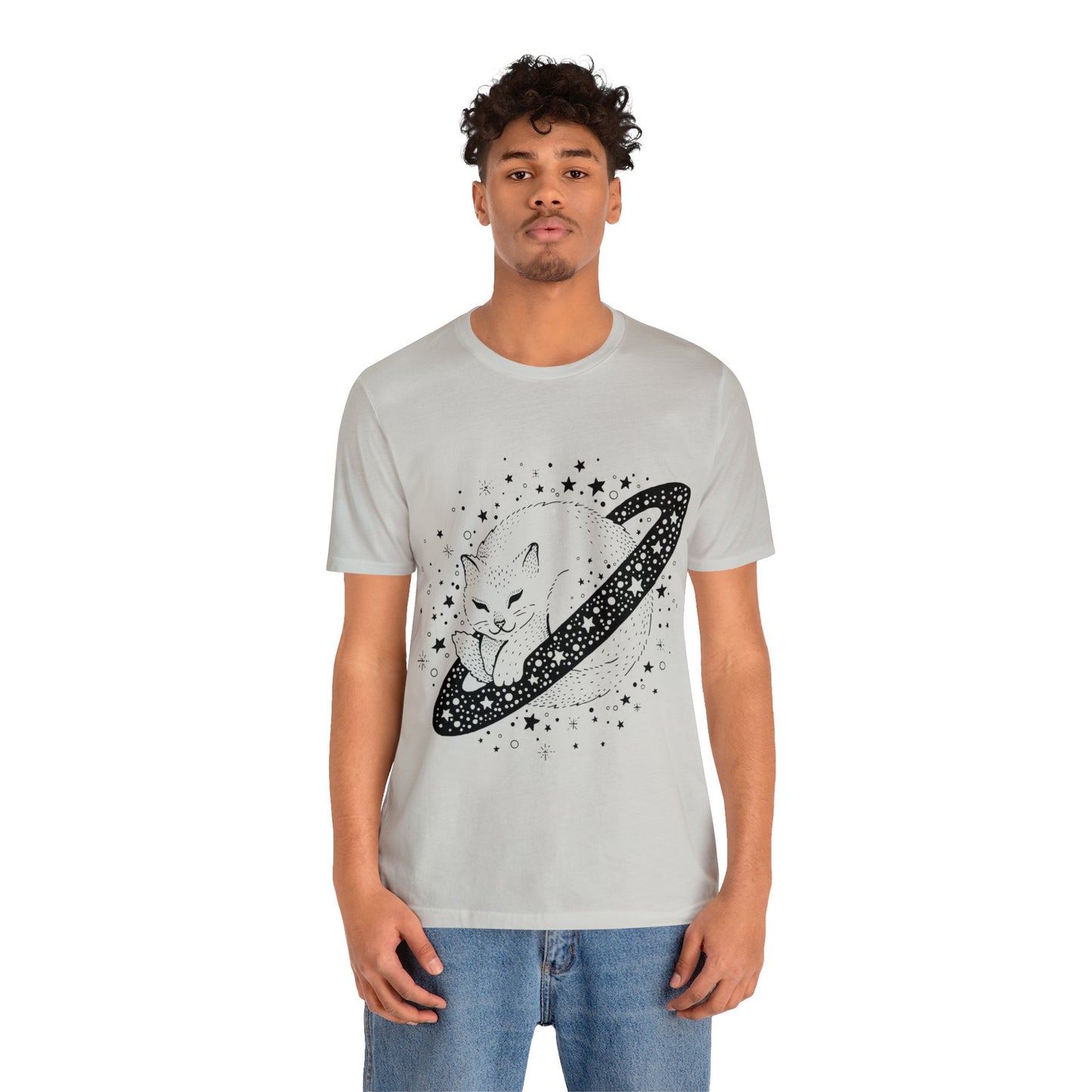 Beautiful space CAT Jersey Short Sleeve T-Shirt for Men and Women