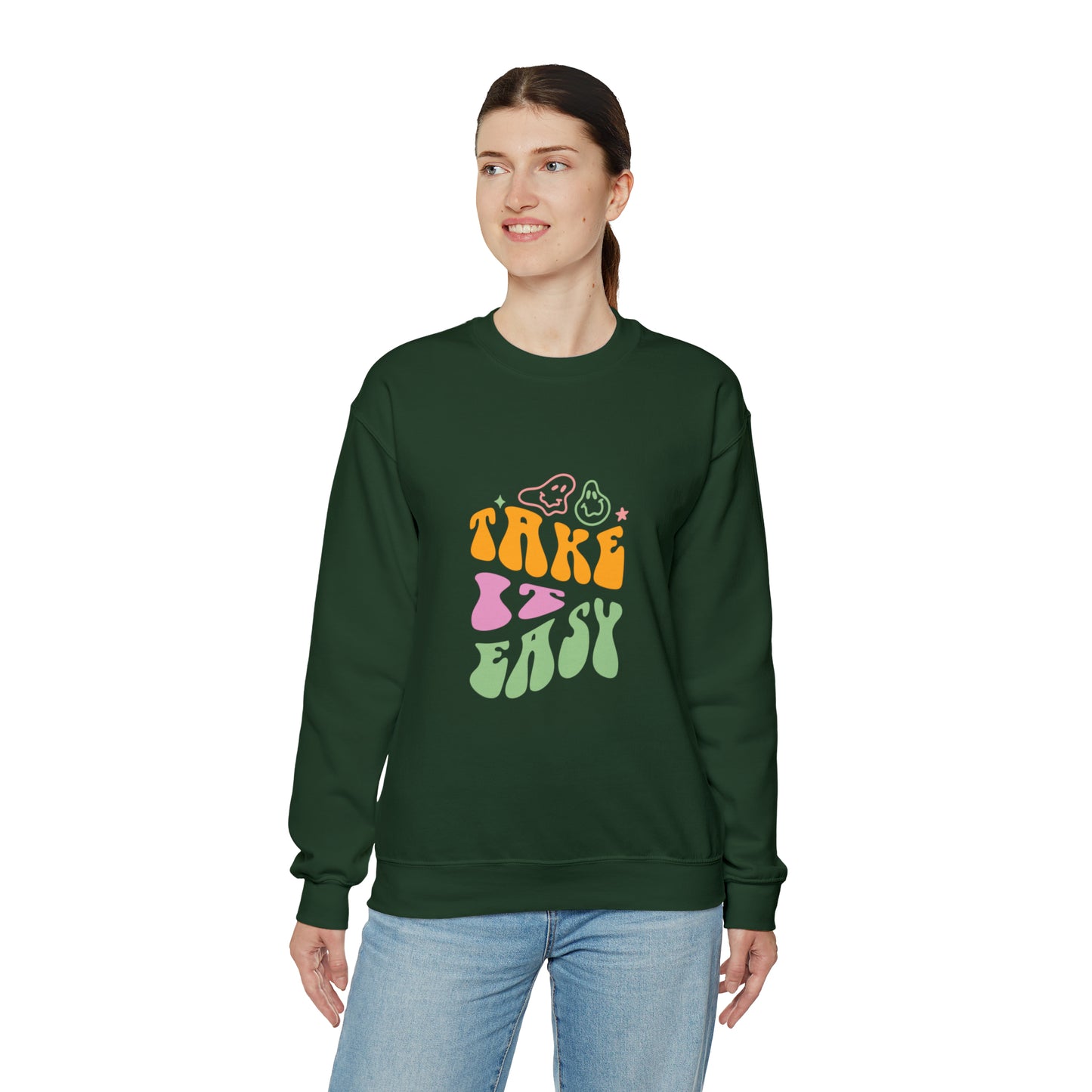 Take it easy colourful men and women Heavy Blend™ Crewneck Sweatshirt