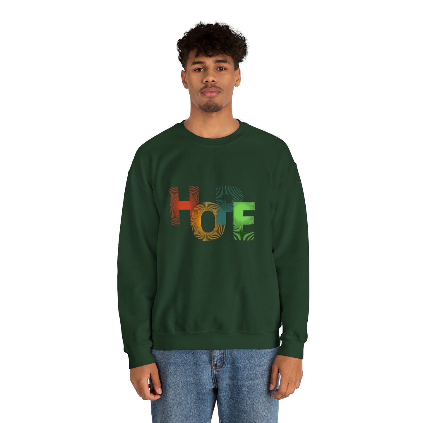 Beautiful and Colourful HOPE Heavy Blend™ Crewneck Sweatshirt for men and women