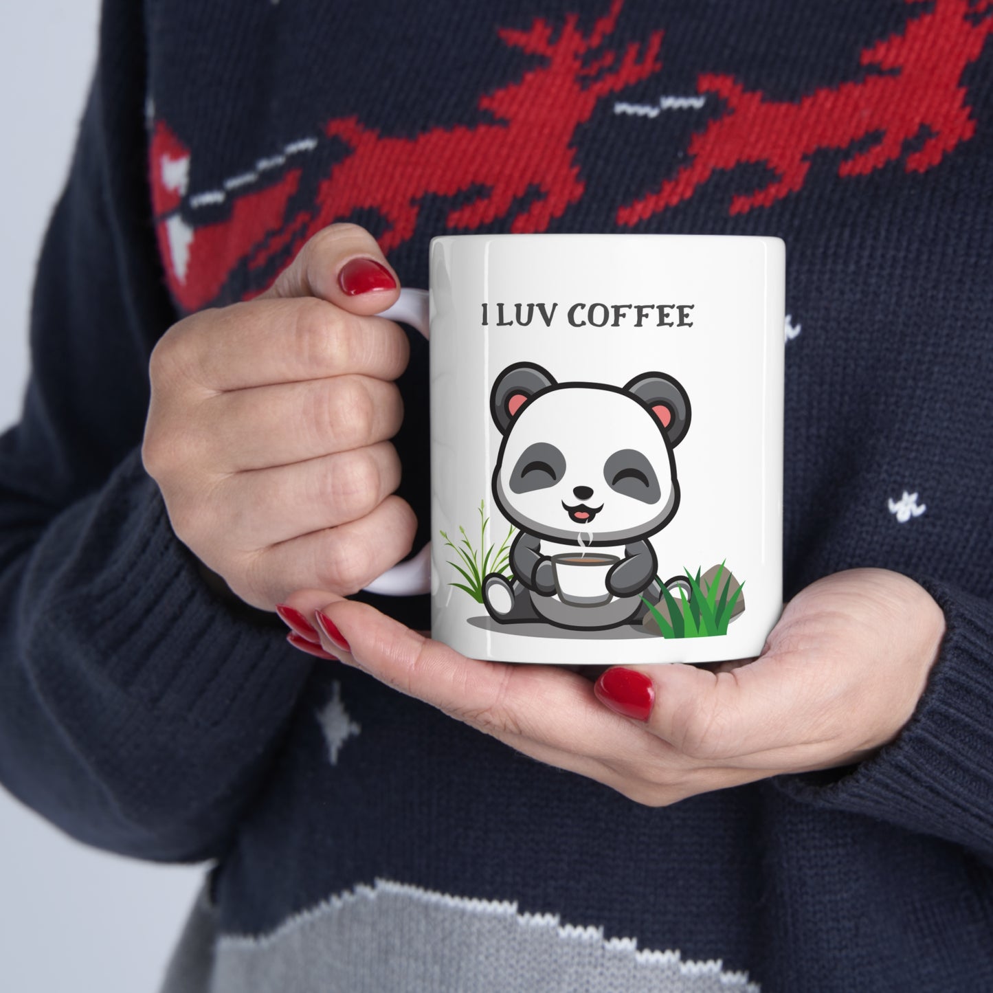 I Love coffee cute panda coffee Mug 11oz