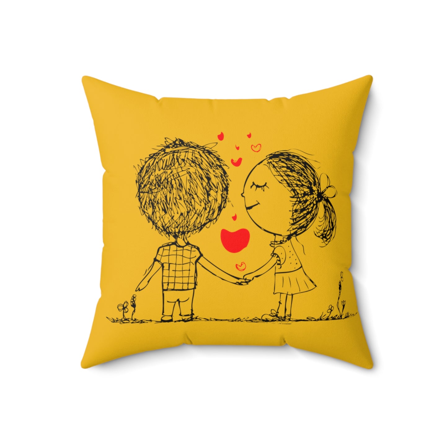 Beautiful and cute love couple Square Pillow