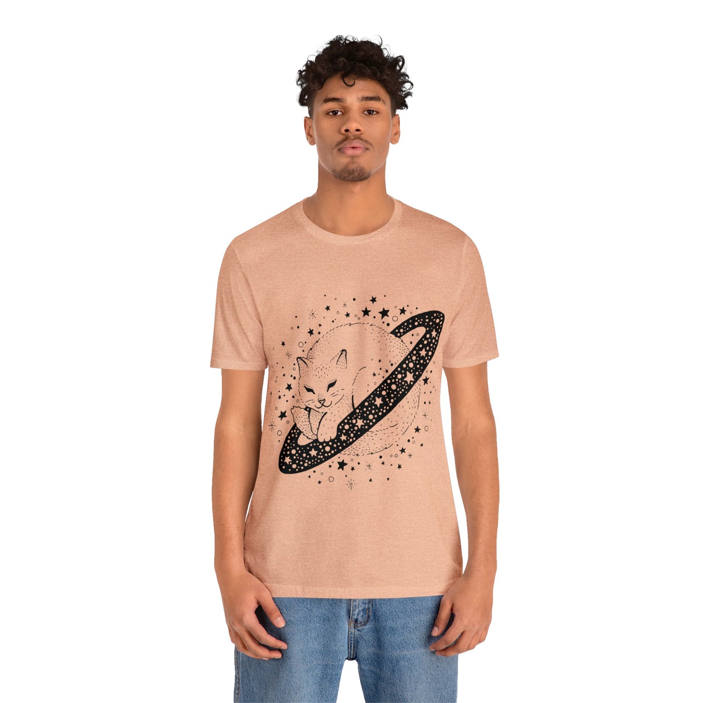 Beautiful space CAT Jersey Short Sleeve T-Shirt for Men and Women