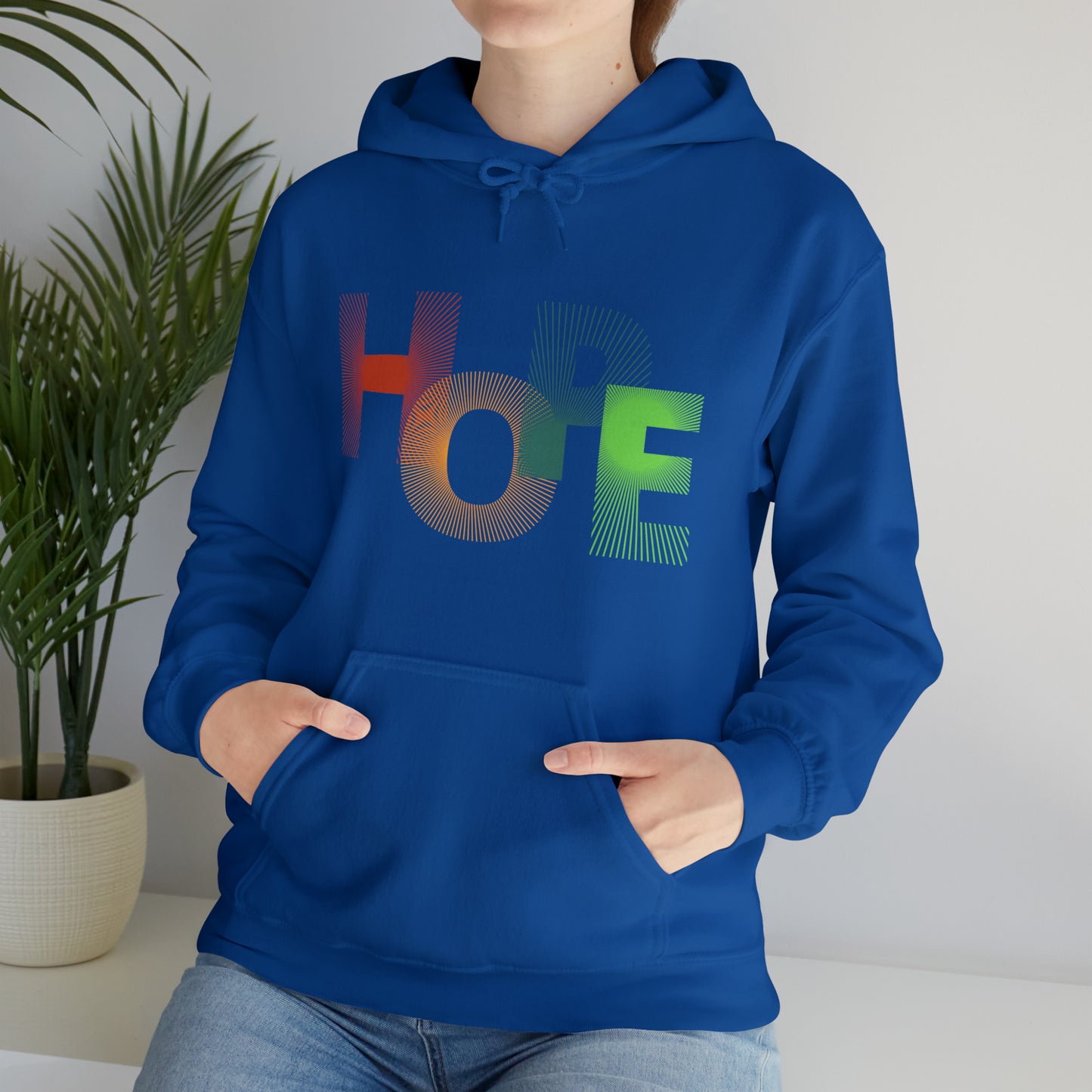 Beautiful and colourful HOPE Heavy Blend™ Hooded Sweatshirt for men and women