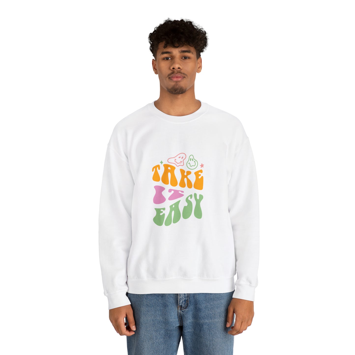 Take it easy colourful men and women Heavy Blend™ Crewneck Sweatshirt