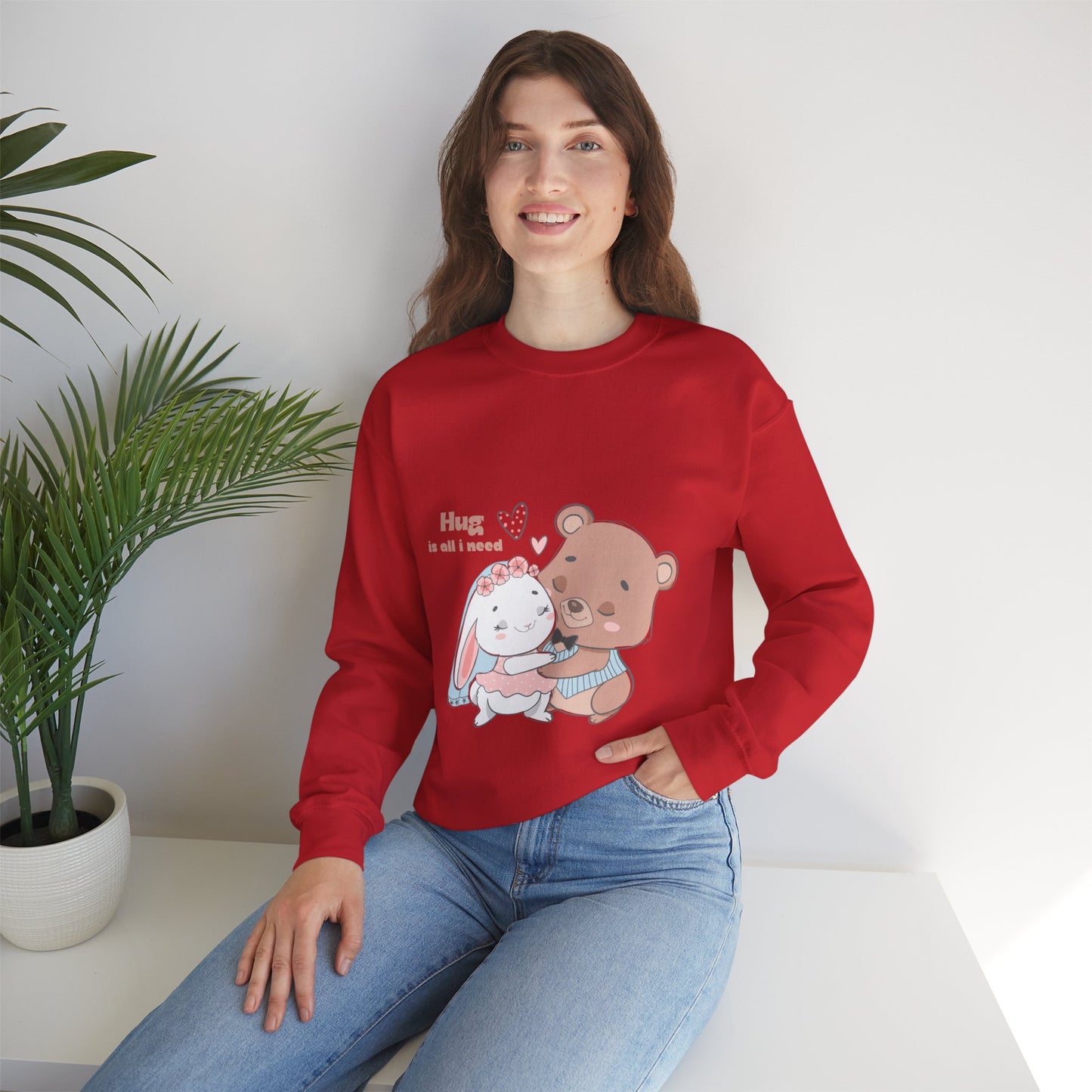 Hug is all i need Cute heavy Valentine's Special Sweatshirt for men and women