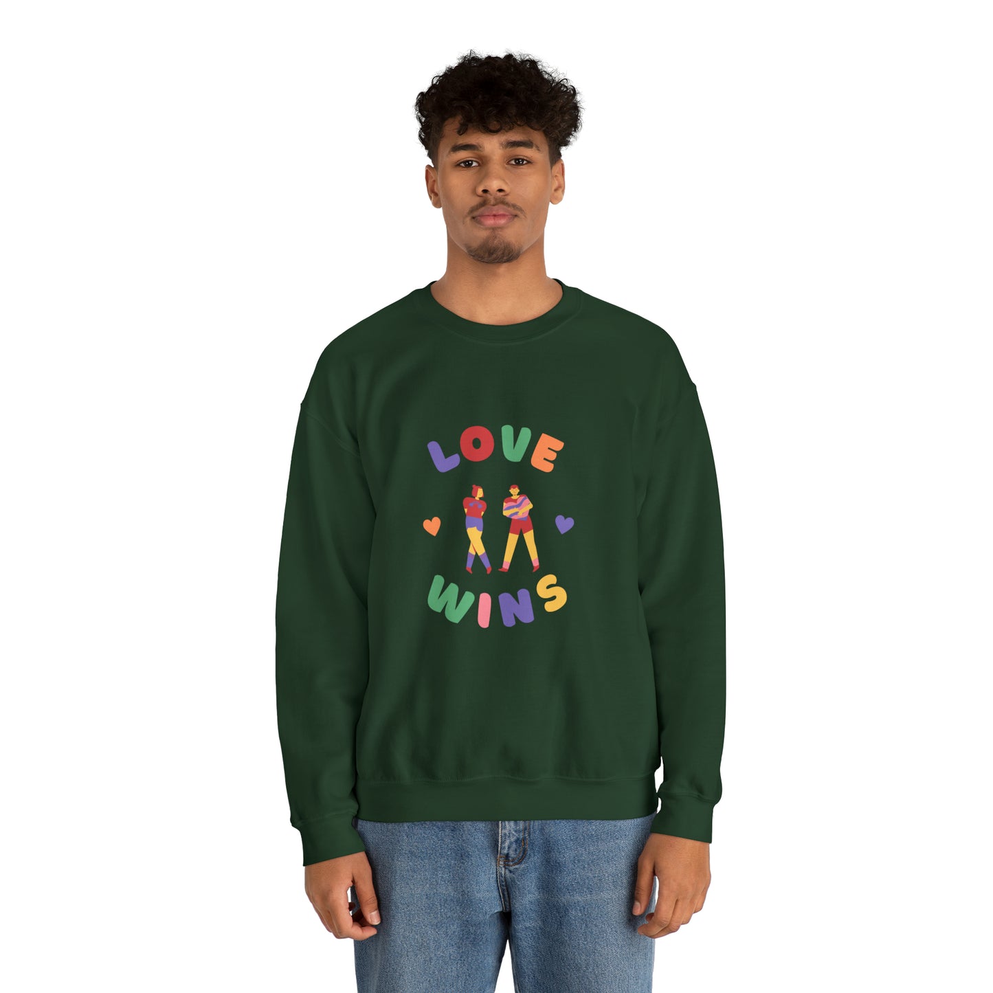 Beautiful LOVE WINS couple Heavy Blend™ Crewneck Sweatshirt for men and women