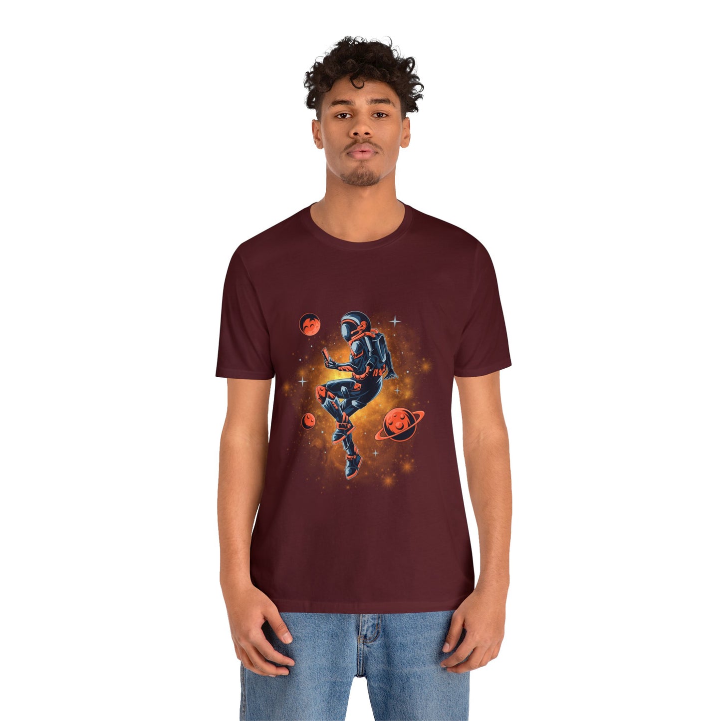 Beautiful Astronaut Jersey Short Sleeve T-Shirt for men and women