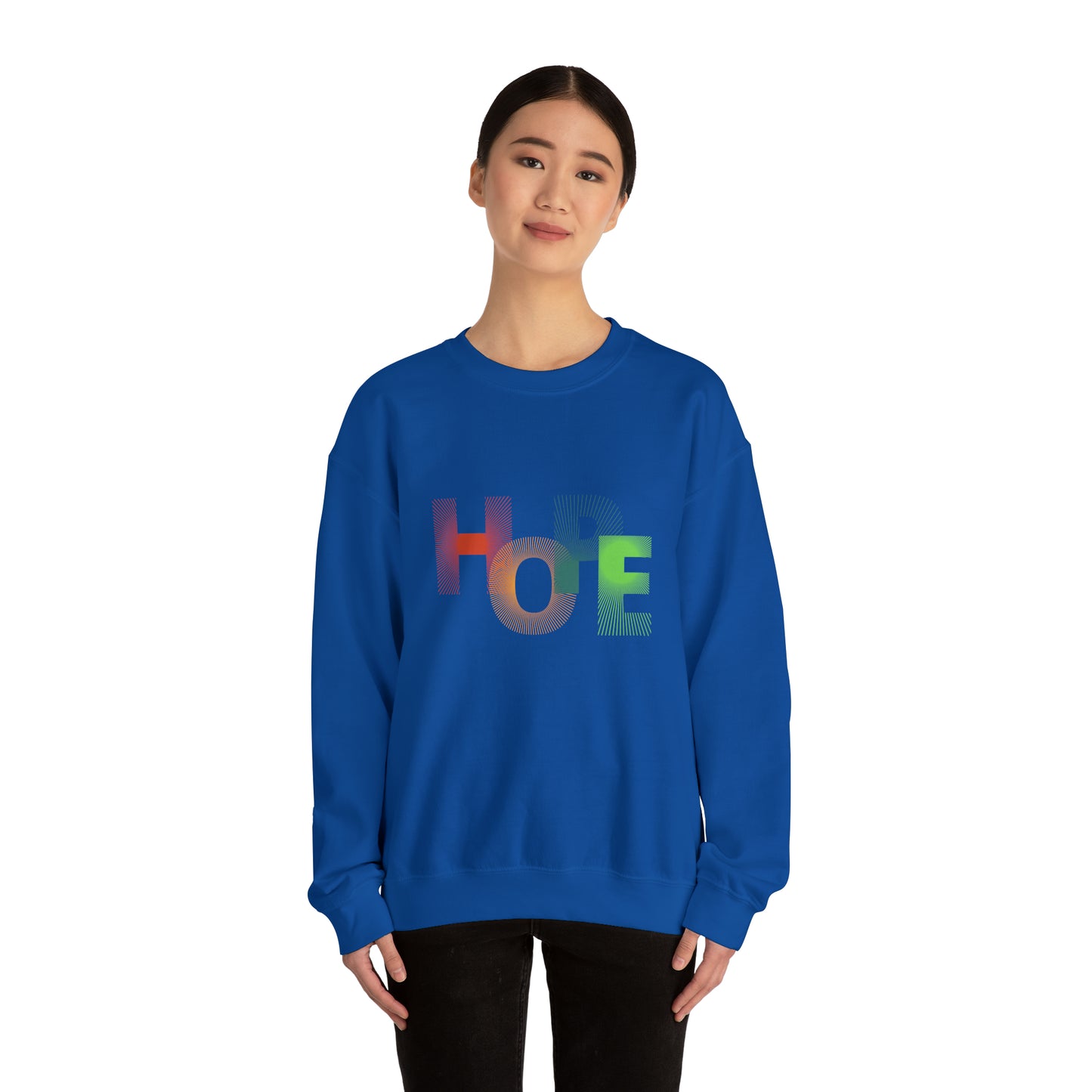 Beautiful and Colourful HOPE Heavy Blend™ Crewneck Sweatshirt for men and women