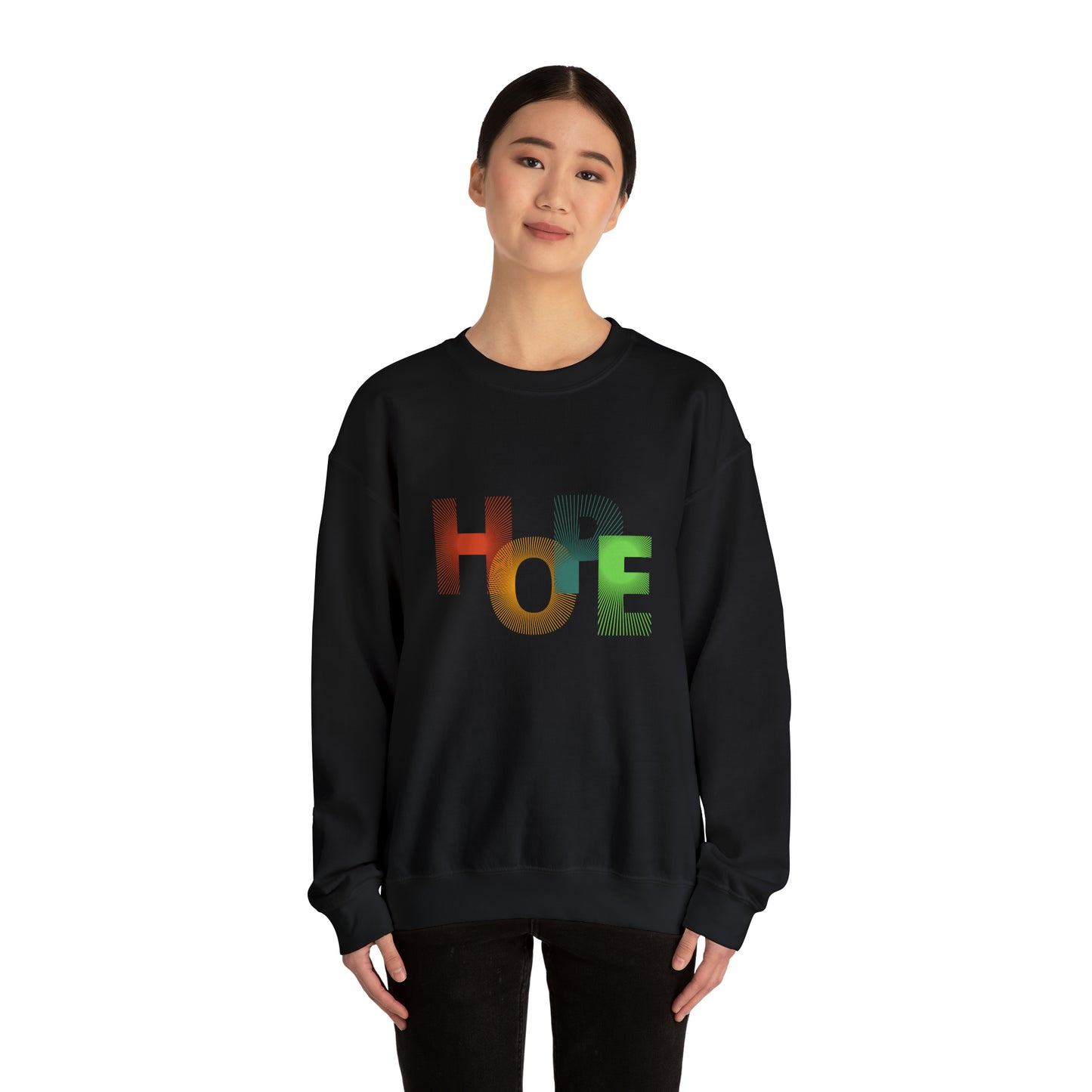 Beautiful and Colourful HOPE Heavy Blend™ Crewneck Sweatshirt for men and women