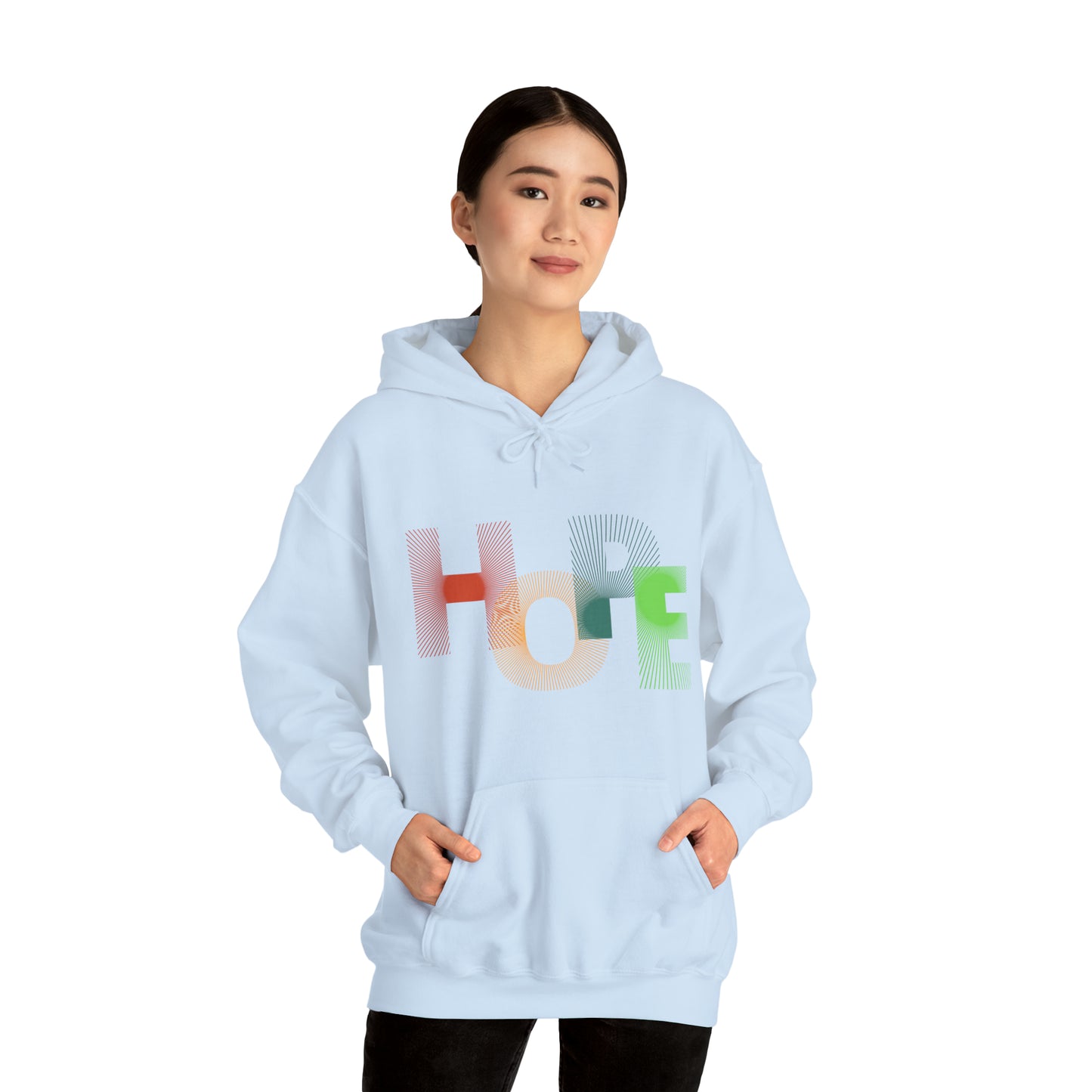 Beautiful and colourful HOPE Heavy Blend™ Hooded Sweatshirt for men and women