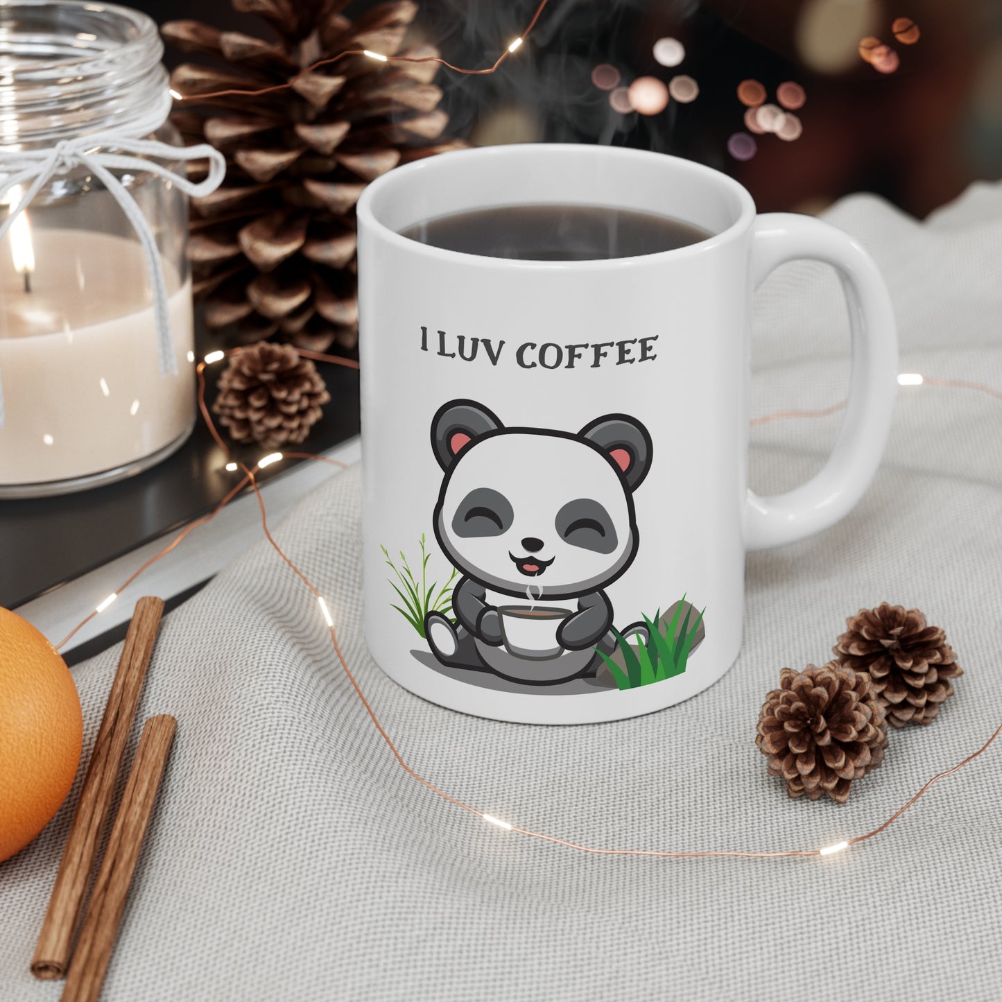 I Love coffee cute panda coffee Mug 11oz