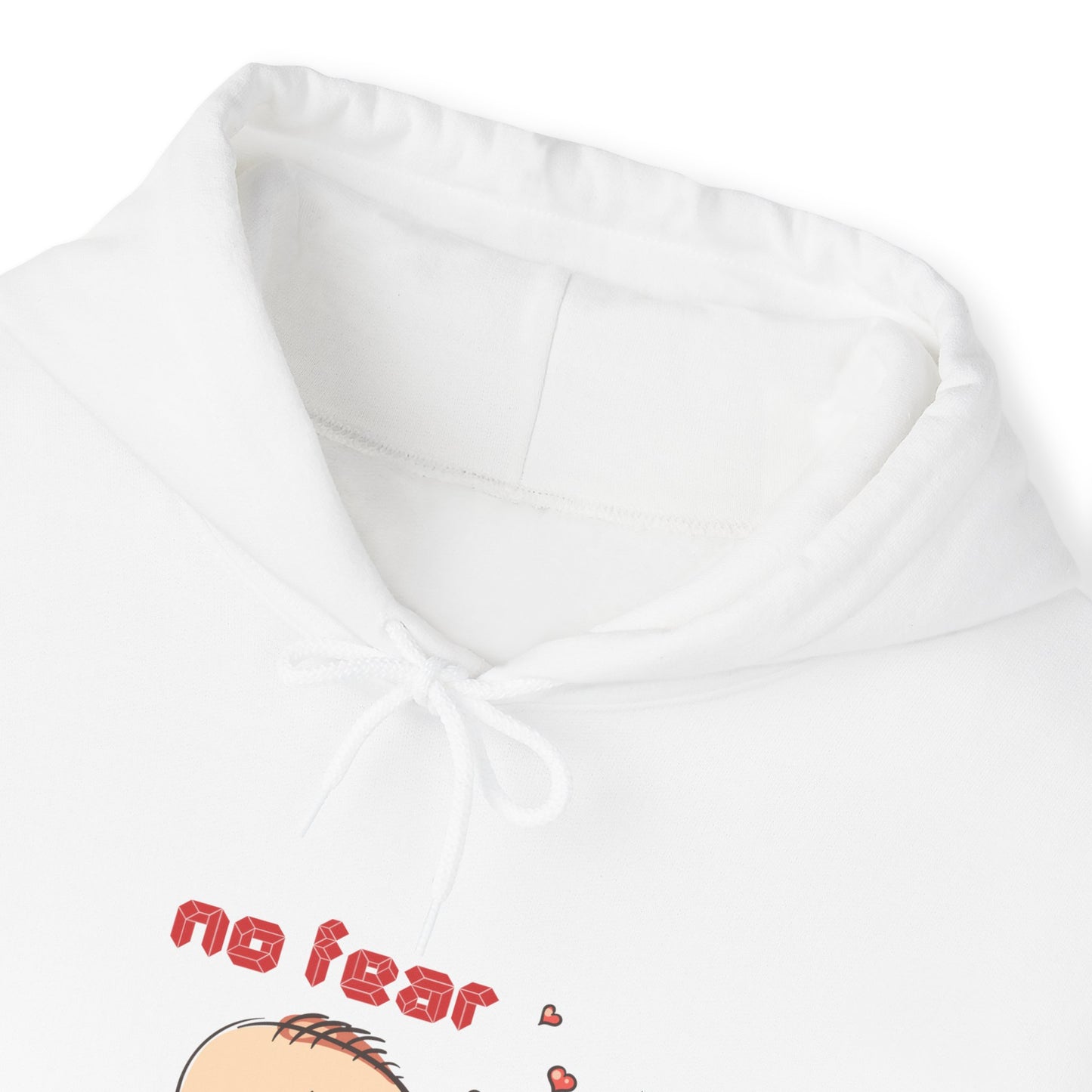 No fear when you are near cute valentine Heavy Hooded Sweatshirt for men and women