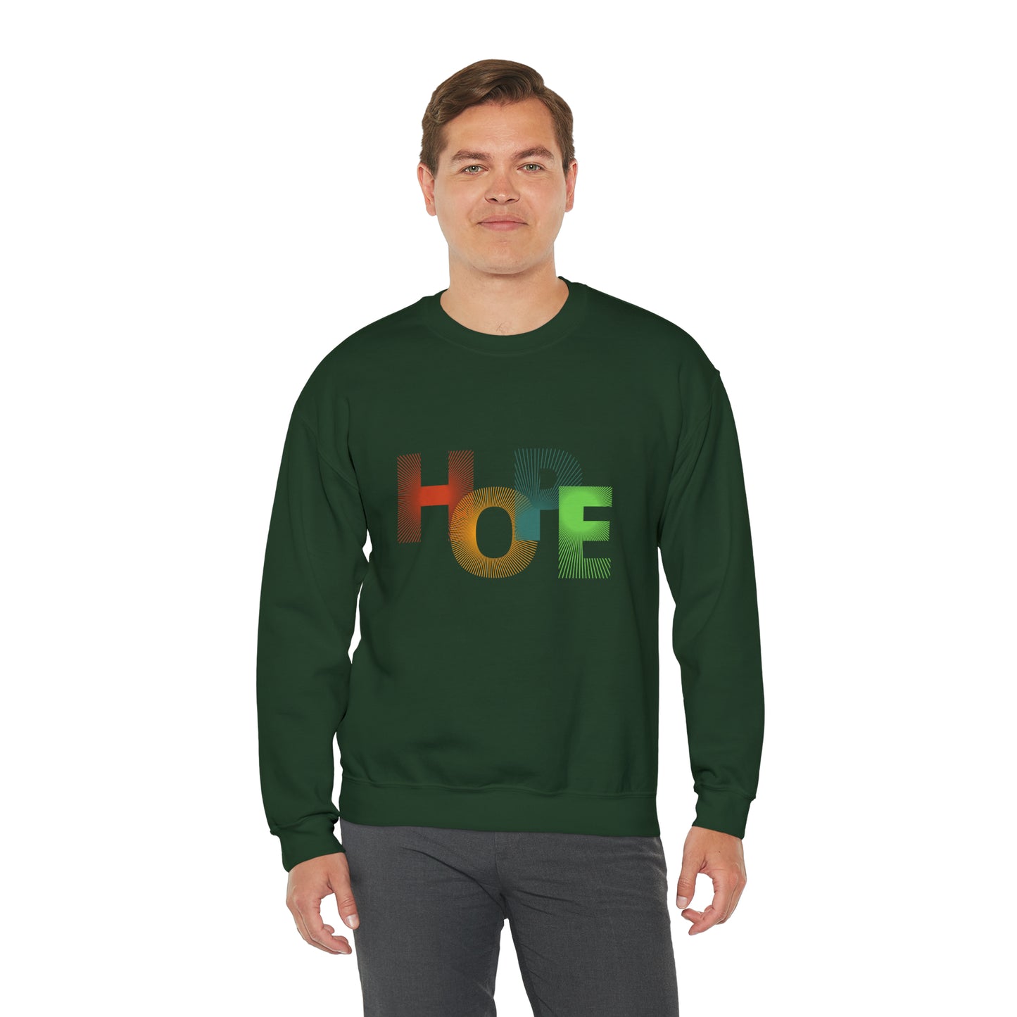 Beautiful and Colourful HOPE Heavy Blend™ Crewneck Sweatshirt for men and women