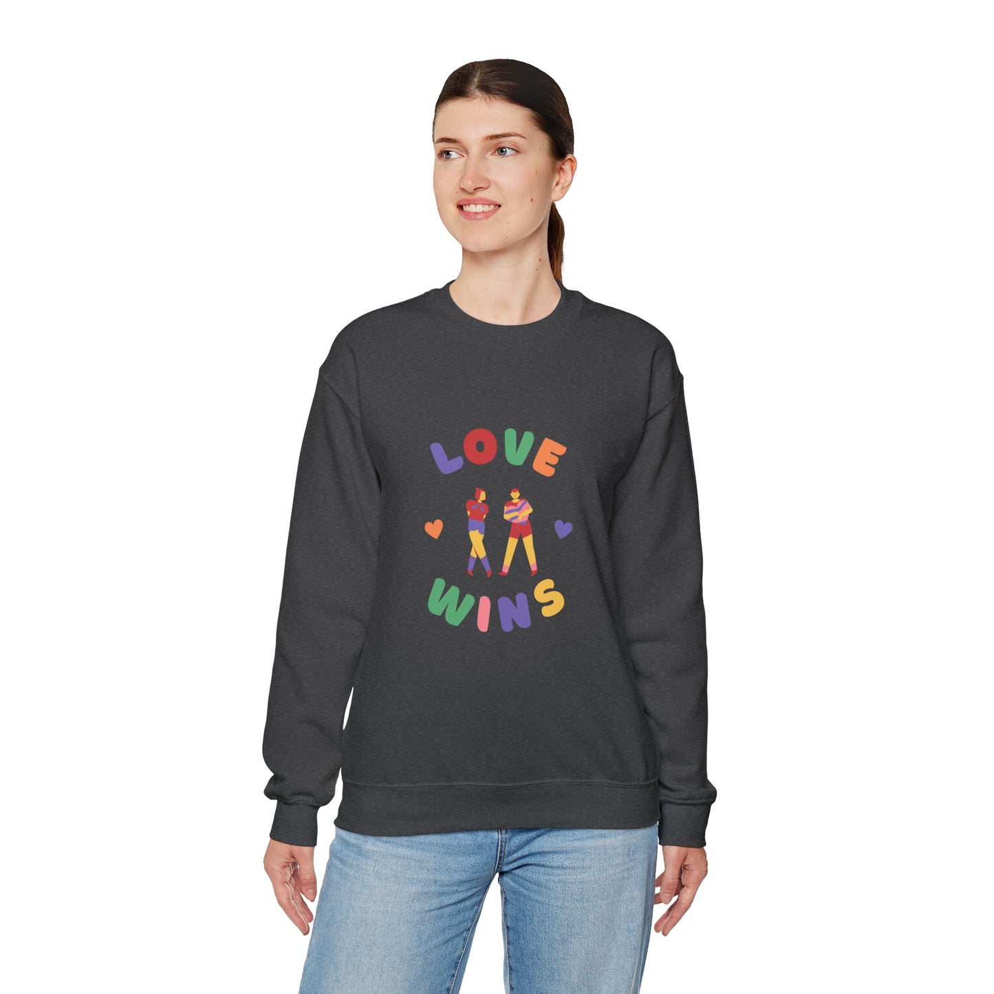 Beautiful LOVE WINS couple Heavy Blend™ Crewneck Sweatshirt for men and women