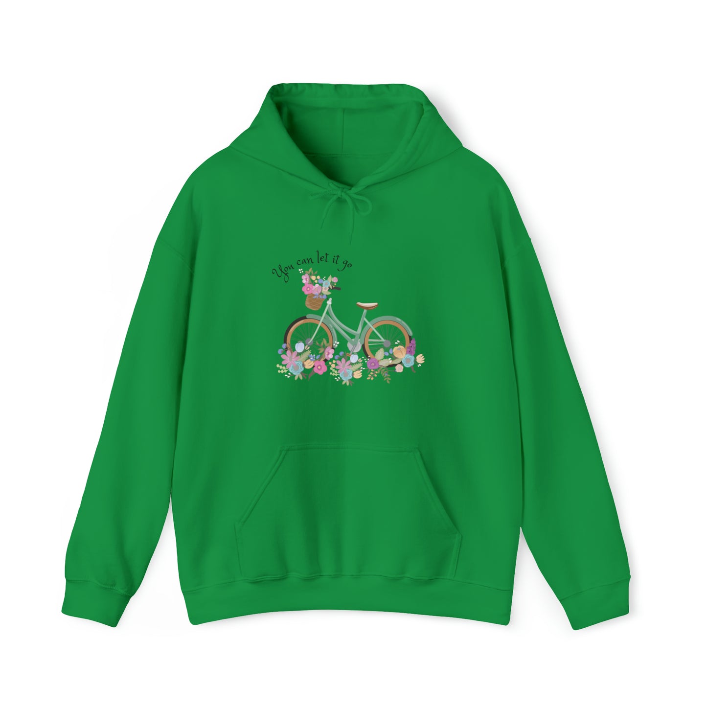 Beautiful and Colourful bicycle with flowers you can let it go  Heavy Blend™ Hooded Sweatshirt for women