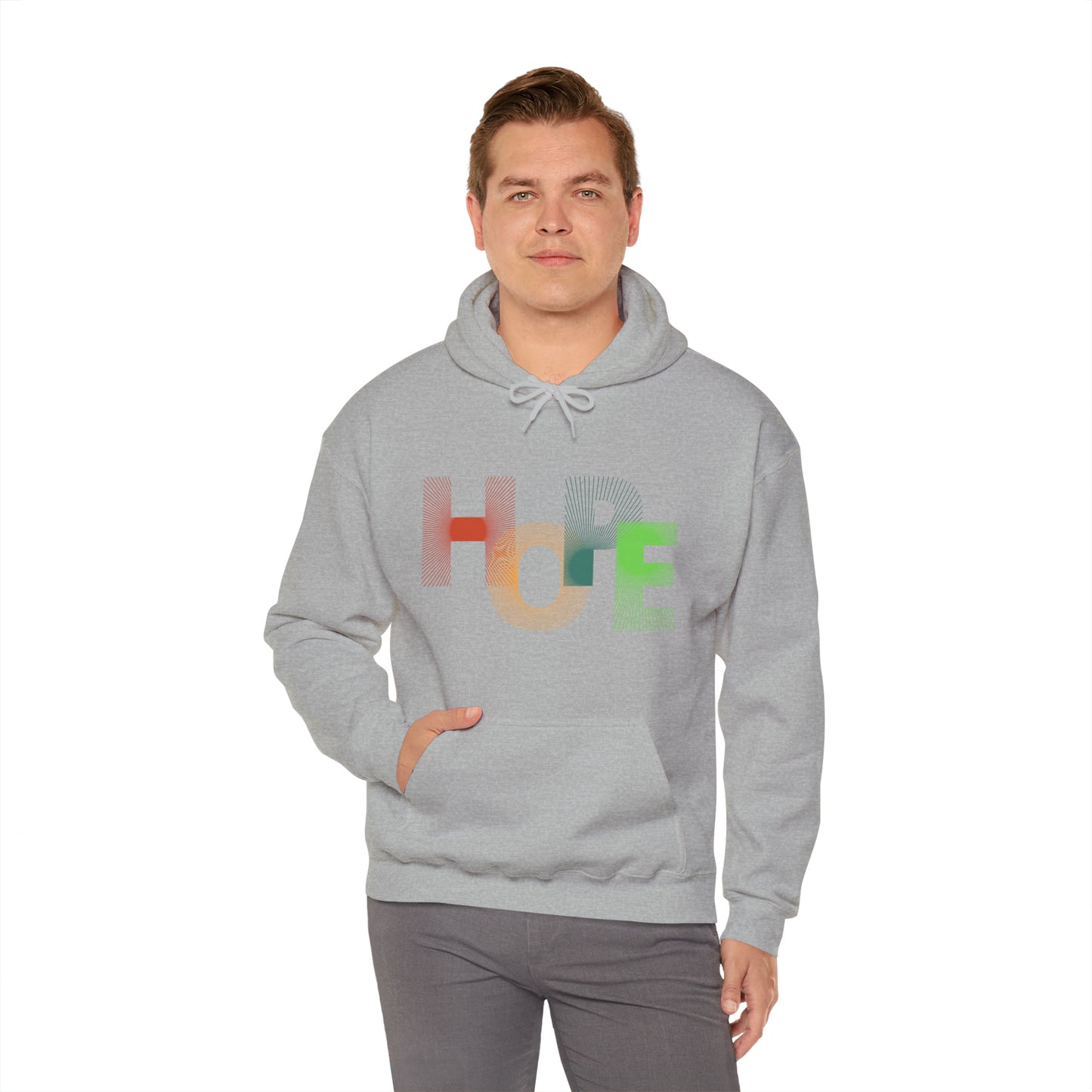 Beautiful and colourful HOPE Heavy Blend™ Hooded Sweatshirt for men and women