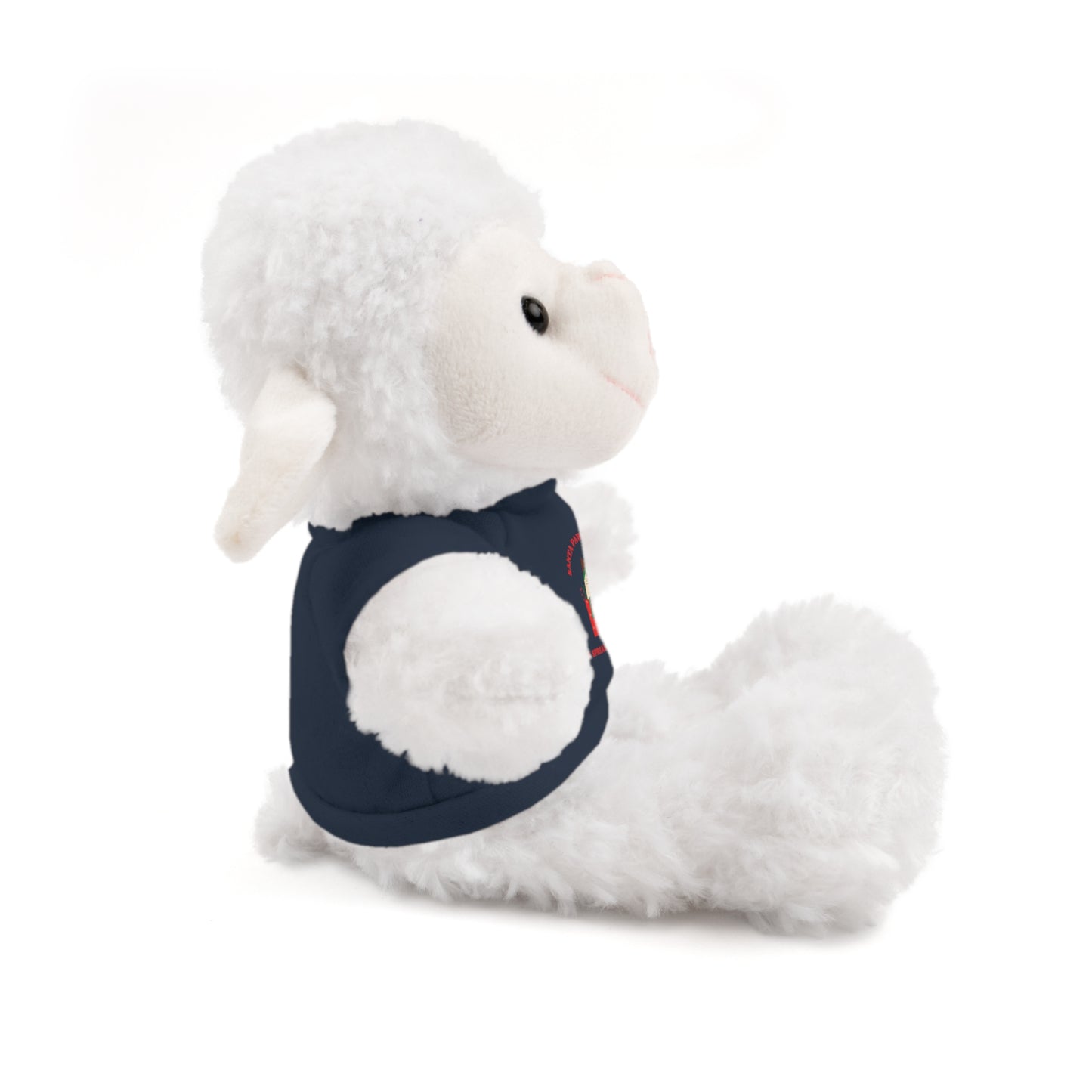 Cute sheep SANTA PAW IS HERE to spread good cheer soft toy