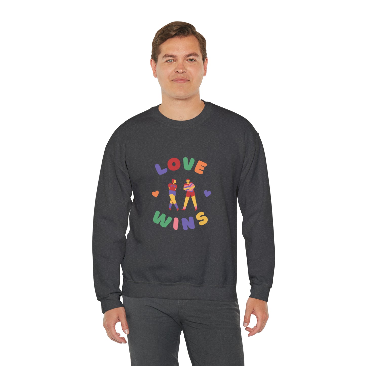 Beautiful LOVE WINS couple Heavy Blend™ Crewneck Sweatshirt for men and women