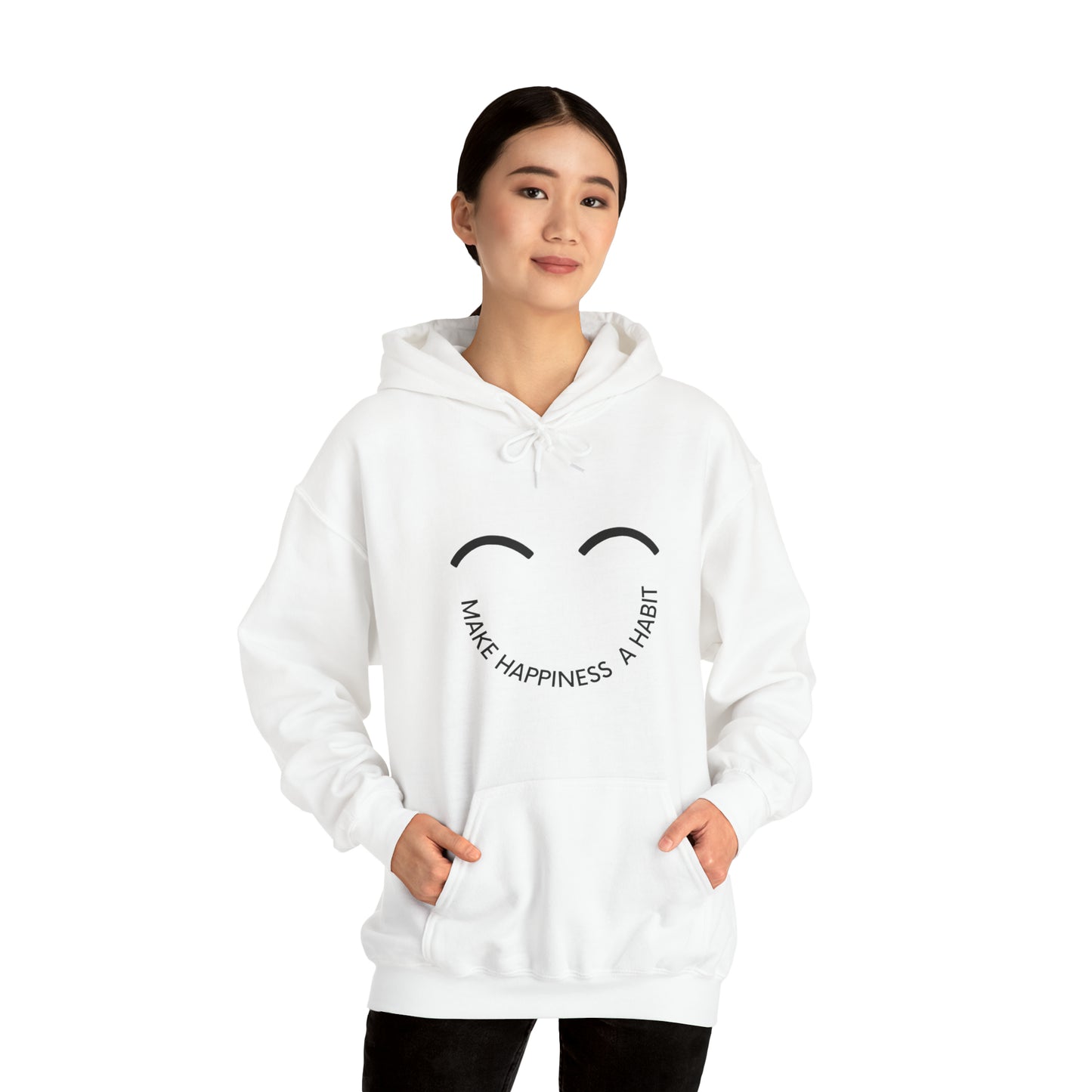 Make happiness a habit Heavy Blend™ Hooded Sweatshirt for men and women