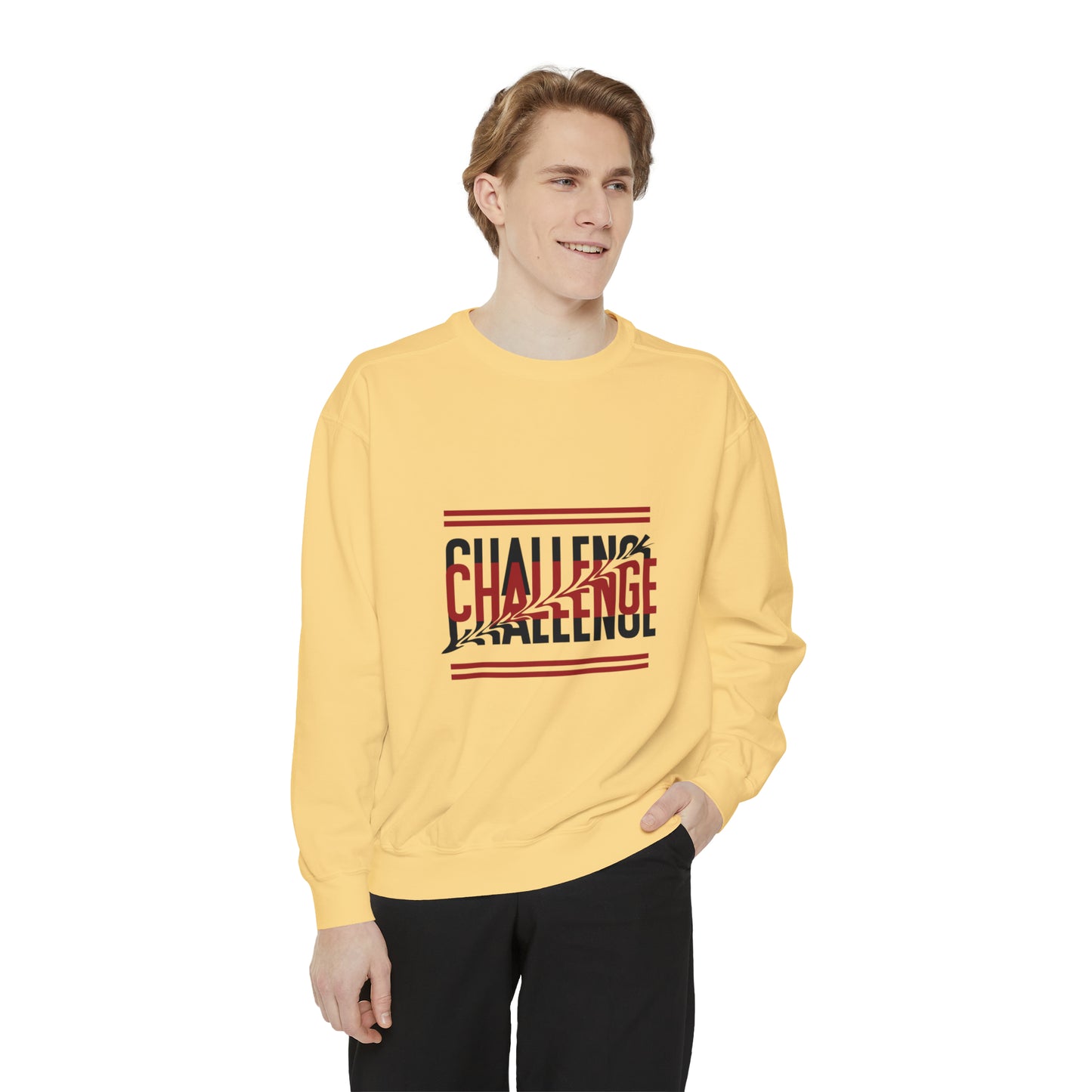 Beautiful Creative Challenge print men and women and  Garment-Dyed Sweatshirt