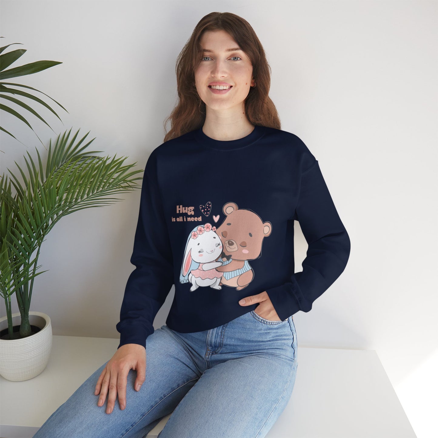 Hug is all i need Cute heavy Valentine's Special Sweatshirt for men and women