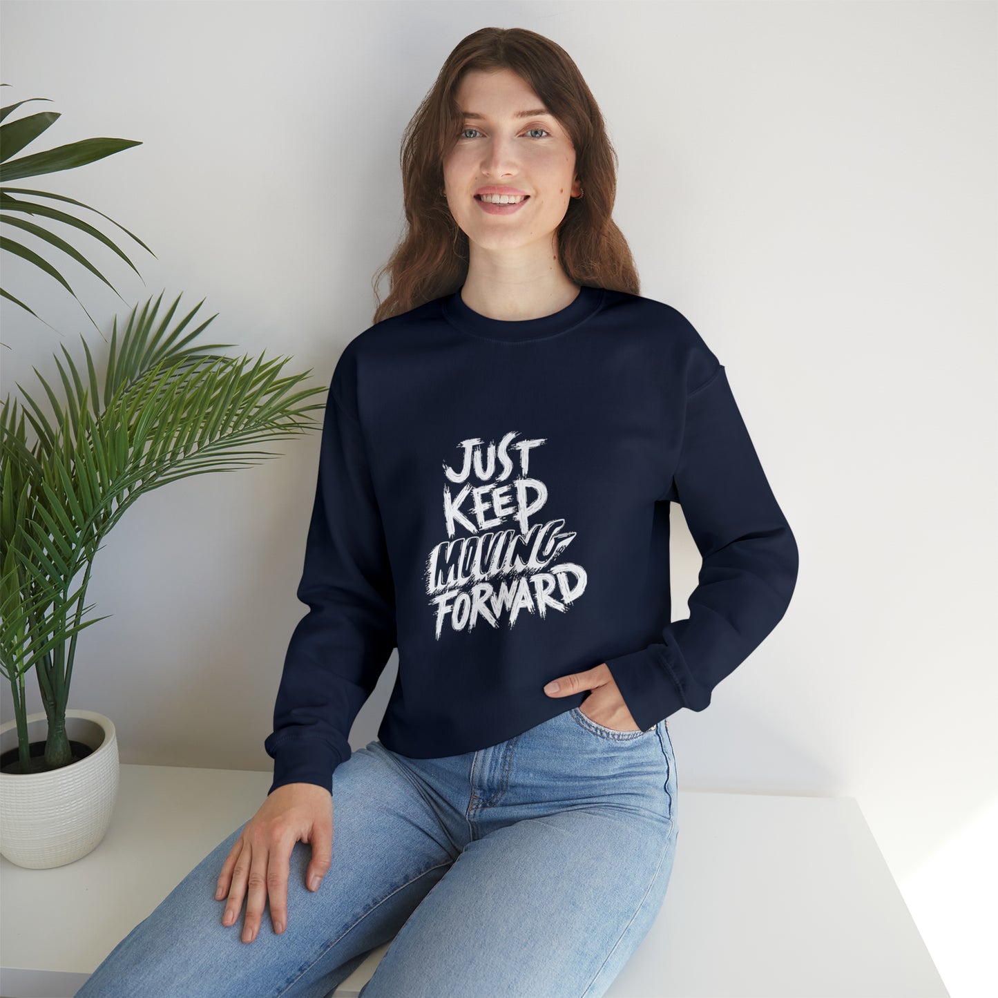 JUST KEEP MOVING FORWARD beautiful  Heavy Blend™ Crewneck Sweatshirt for Men and Women